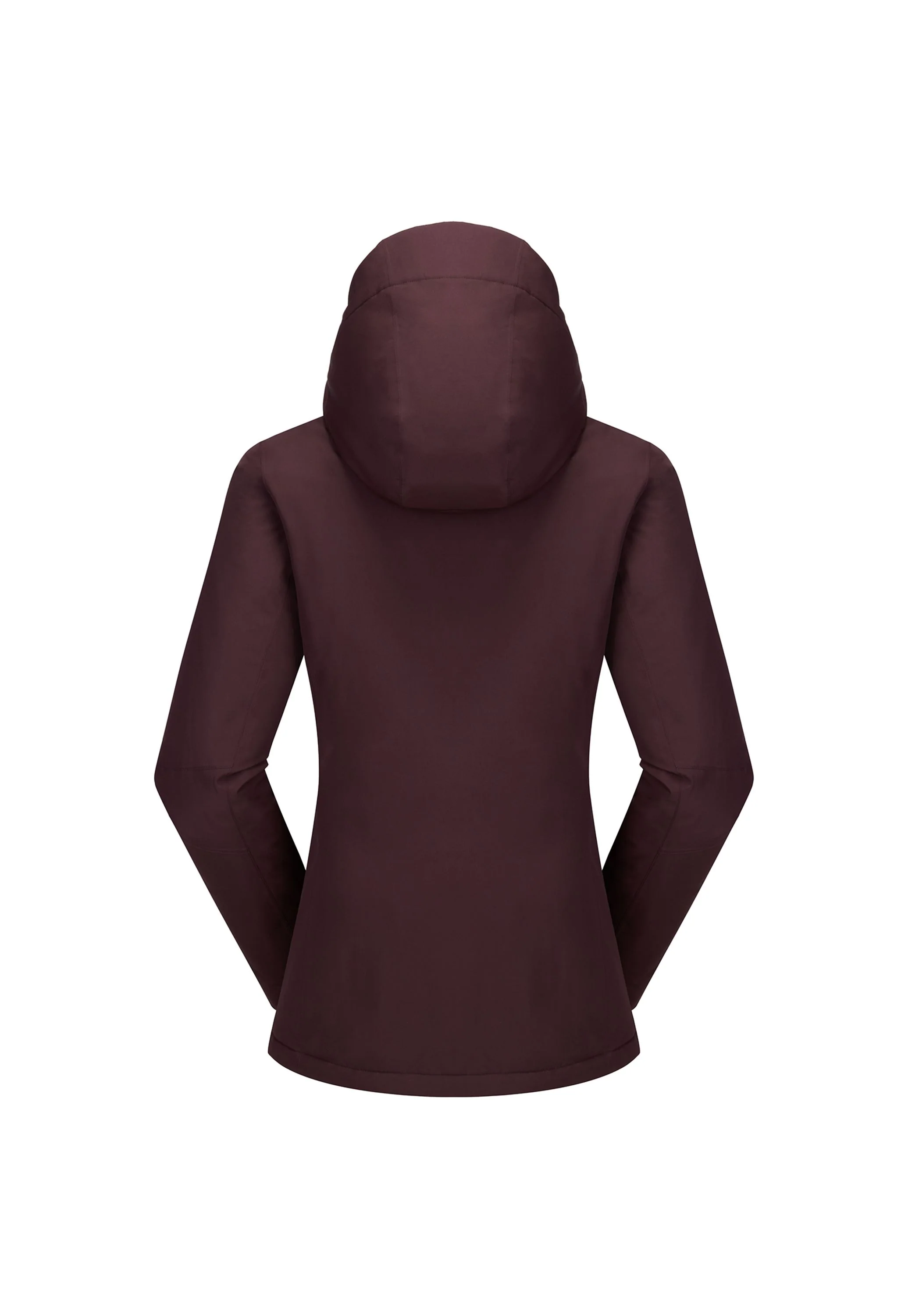 Women's Winter Wine Red Regular Fit Short Waterproof Windproof Ski Jacket - Image 3