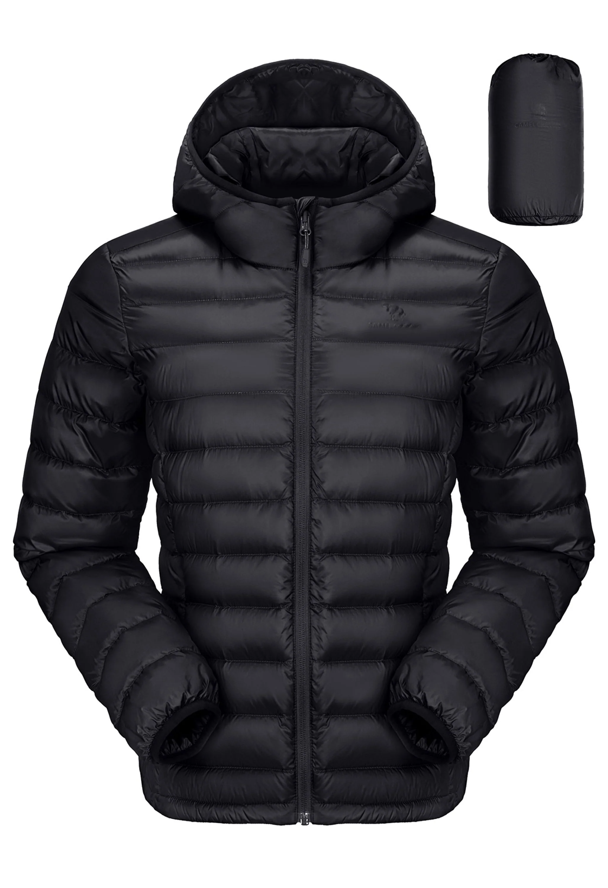 Women's Winter Black Regular Fit Short Lightweight Windproof Down Jacket - Image 3