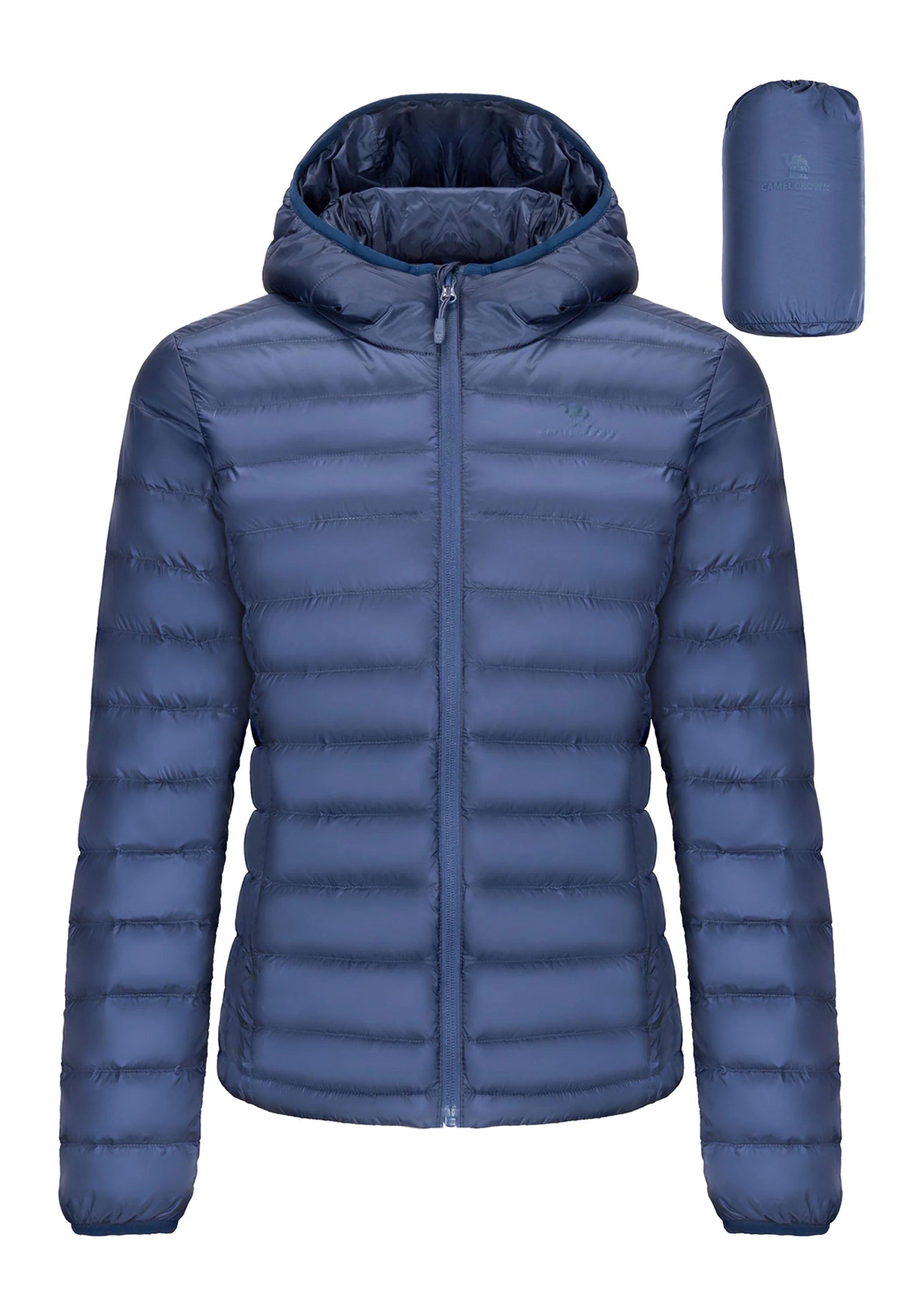Women's Winter Blue Regular Fit Short Lightweight Windproof Down Jacket - Image 2