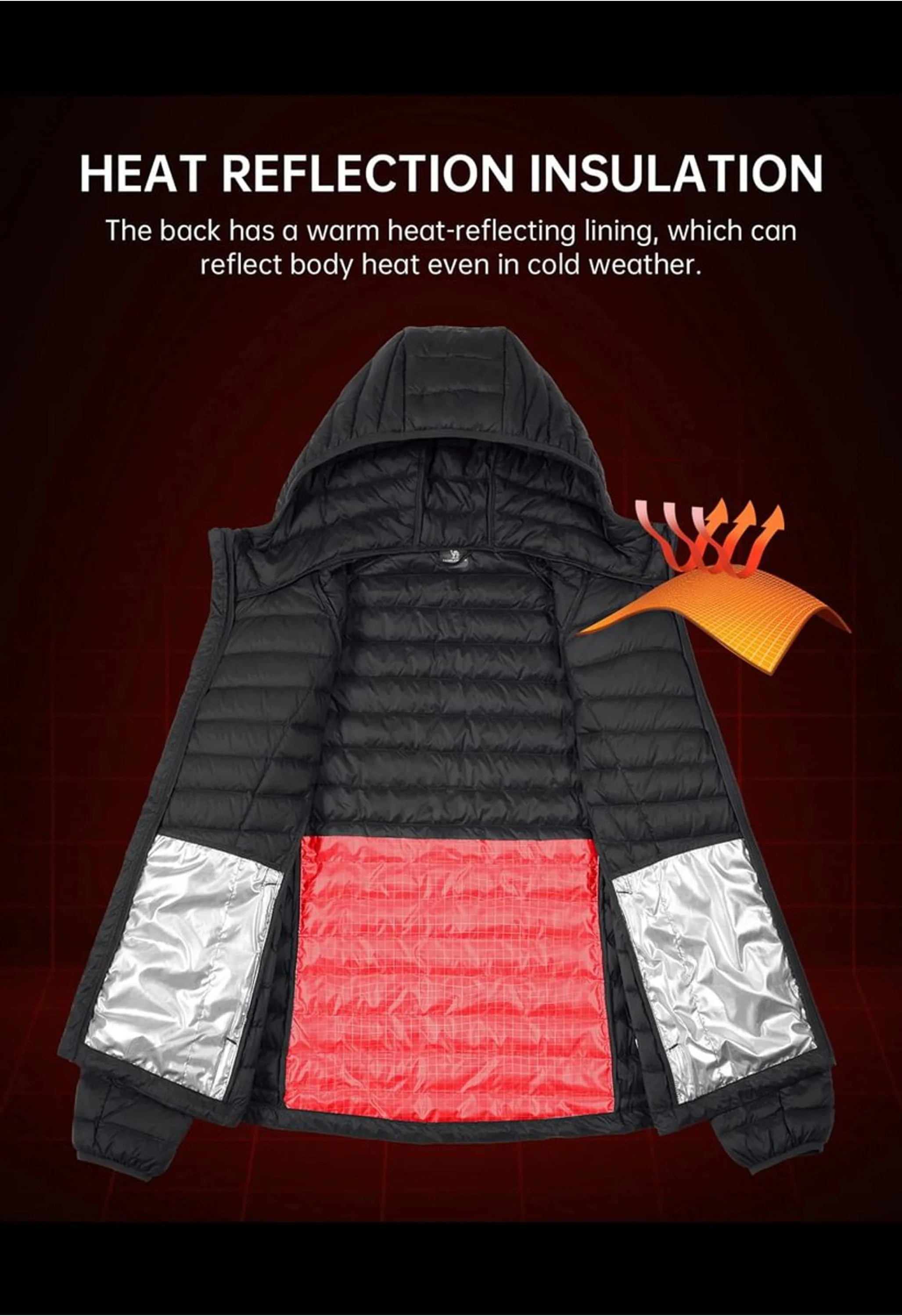 Women's Winter Black Regular Fit Short Lightweight Windproof Down Jacket - Image 6