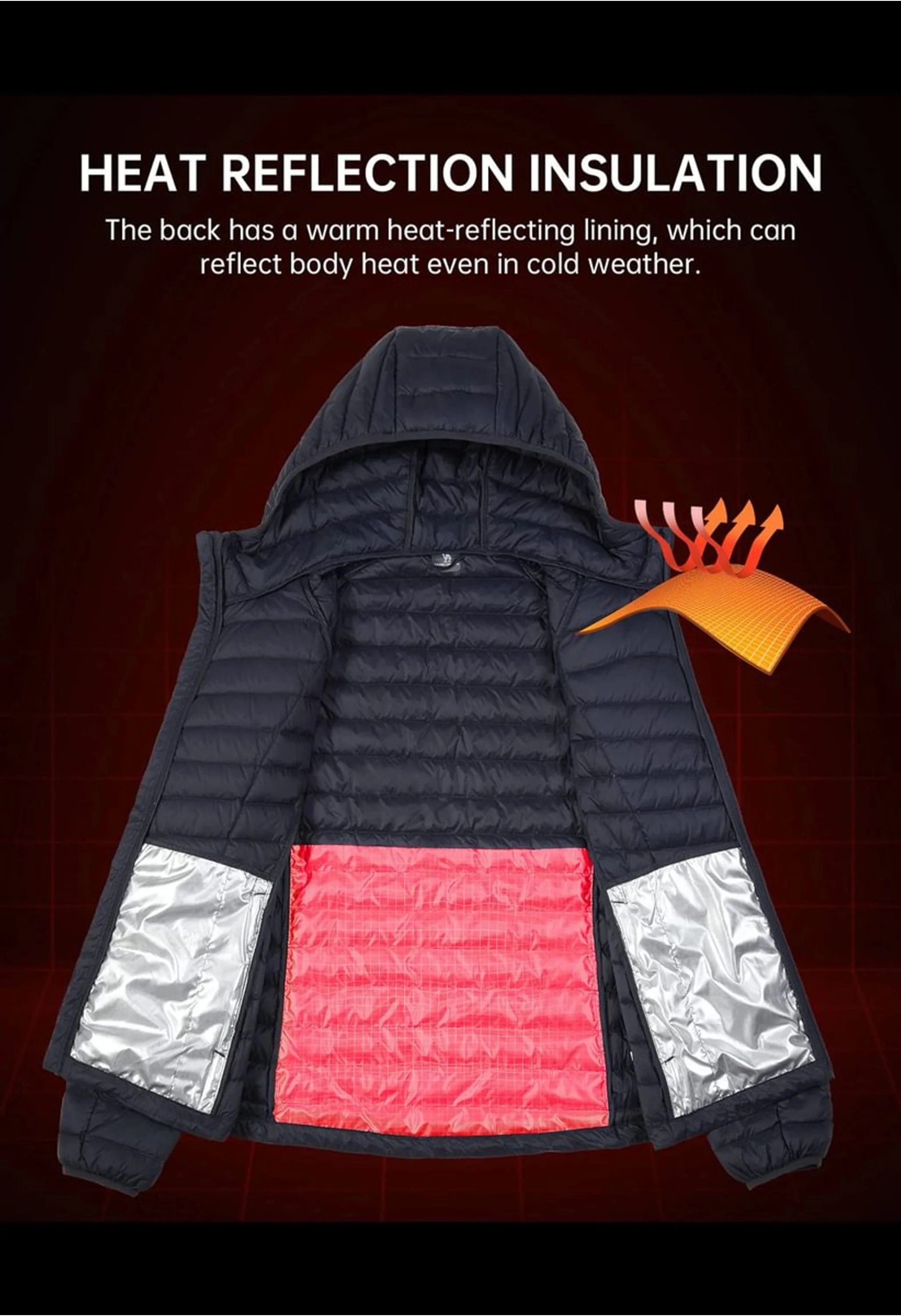 Women's Winter Blue Regular Fit Short Lightweight Windproof Down Jacket - Image 5