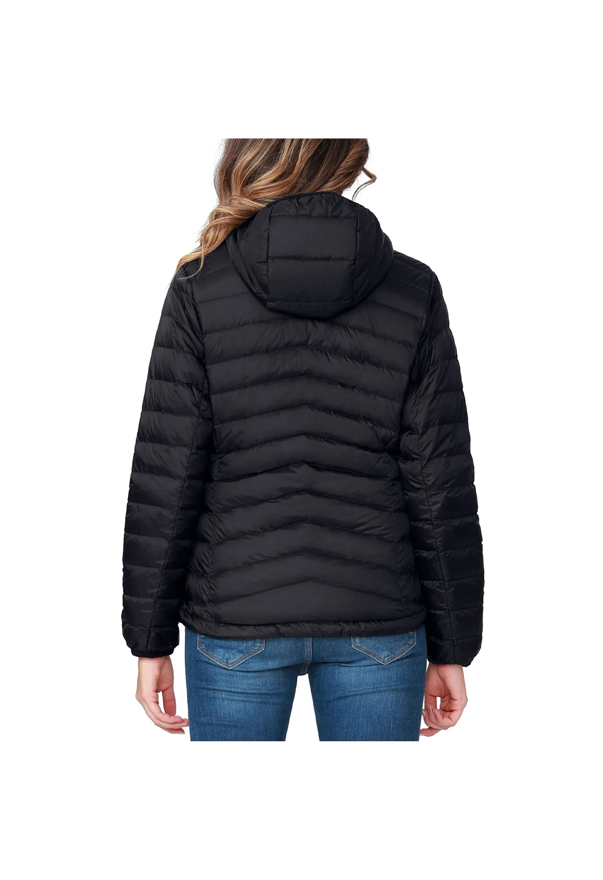 Women's Winter Black Regular Fit Short Lightweight Windproof Down Jacket - Image 5