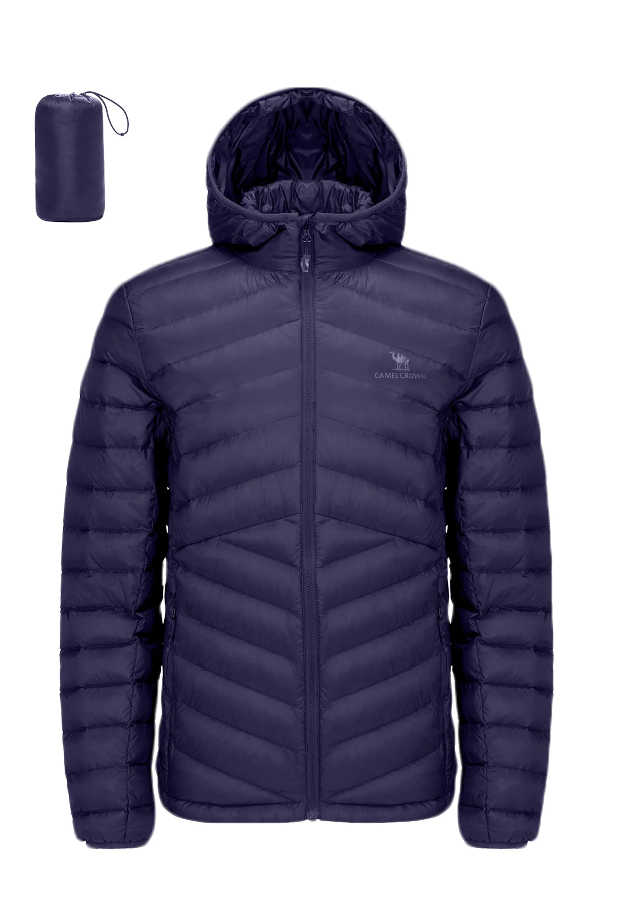 Men's Winter Blue Regular Fit Short Lightweight Windproof Down Jacket - Image 3