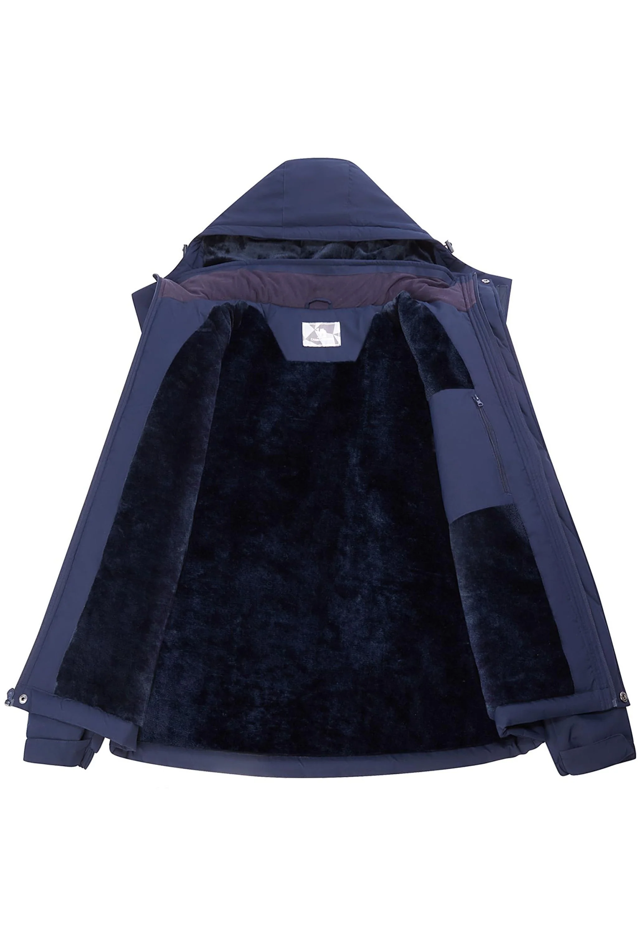 Men's Winter Dark Blue Regular Fit Short Waterproof Windproof Ski Jacket - Image 2