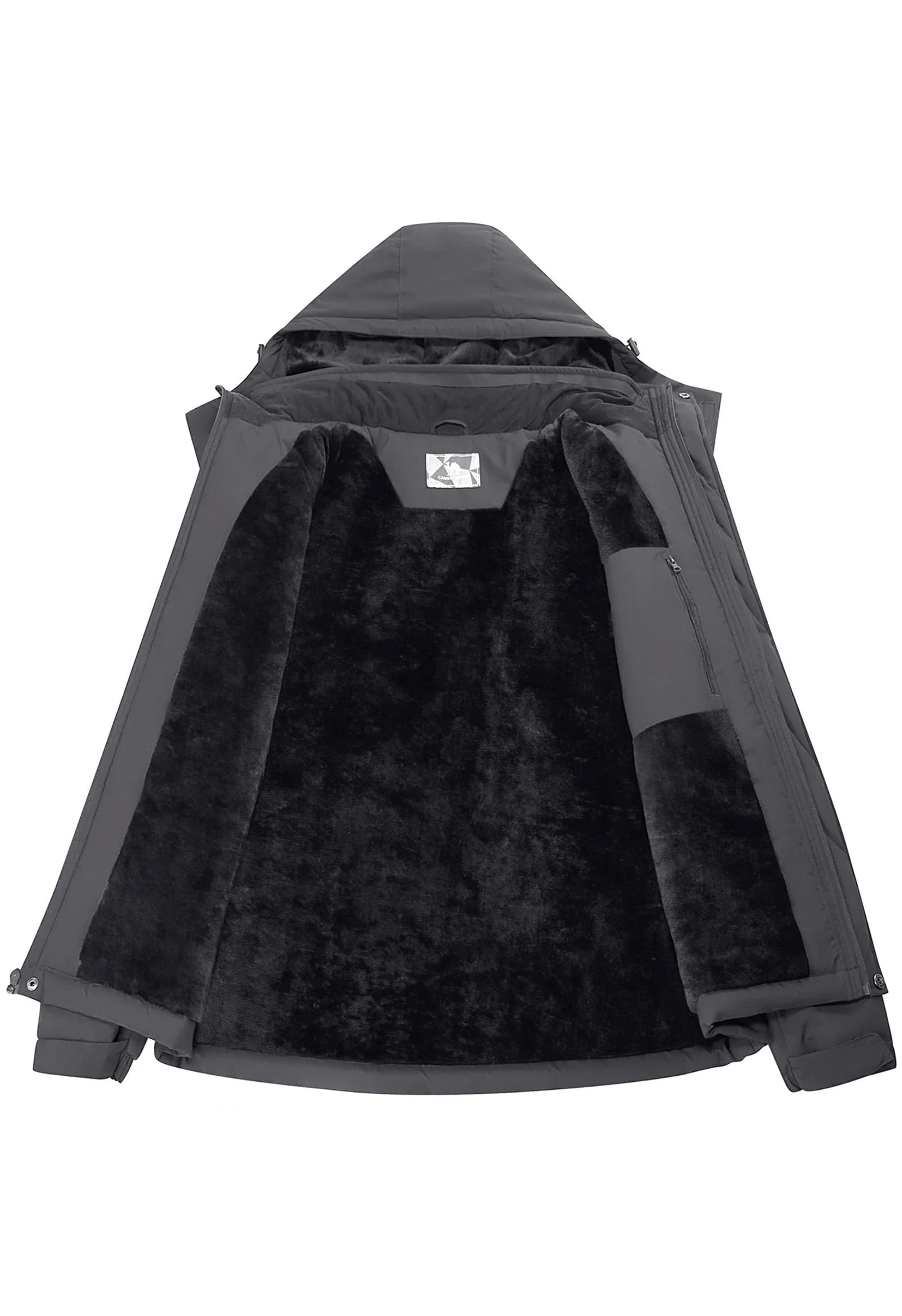 Men's Winter Gray Regular Fit Short Waterproof Windproof Ski Jacket - Image 2