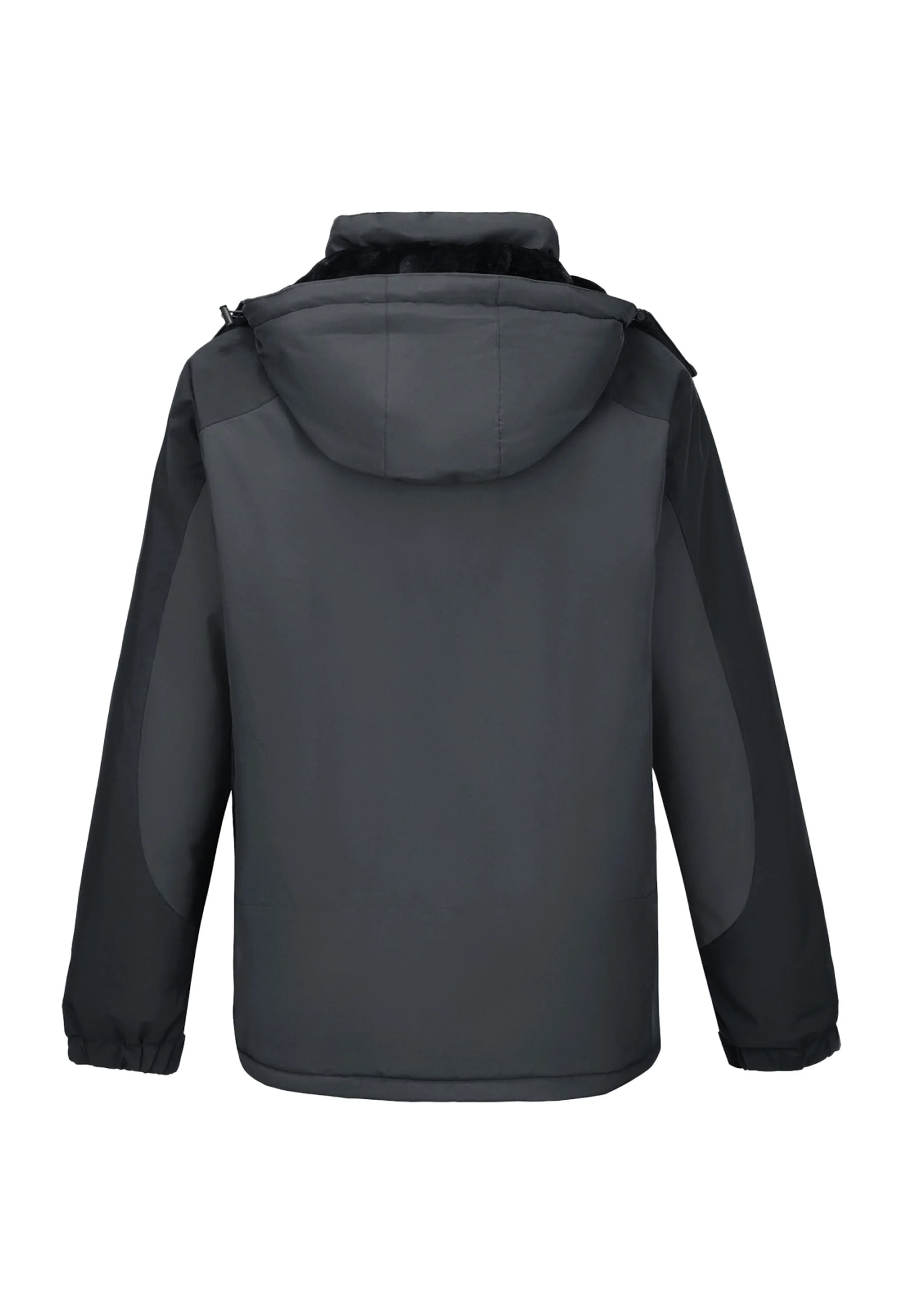 Men's Winter Gray Regular Fit Short Waterproof Windproof Ski Jacket - Image 3
