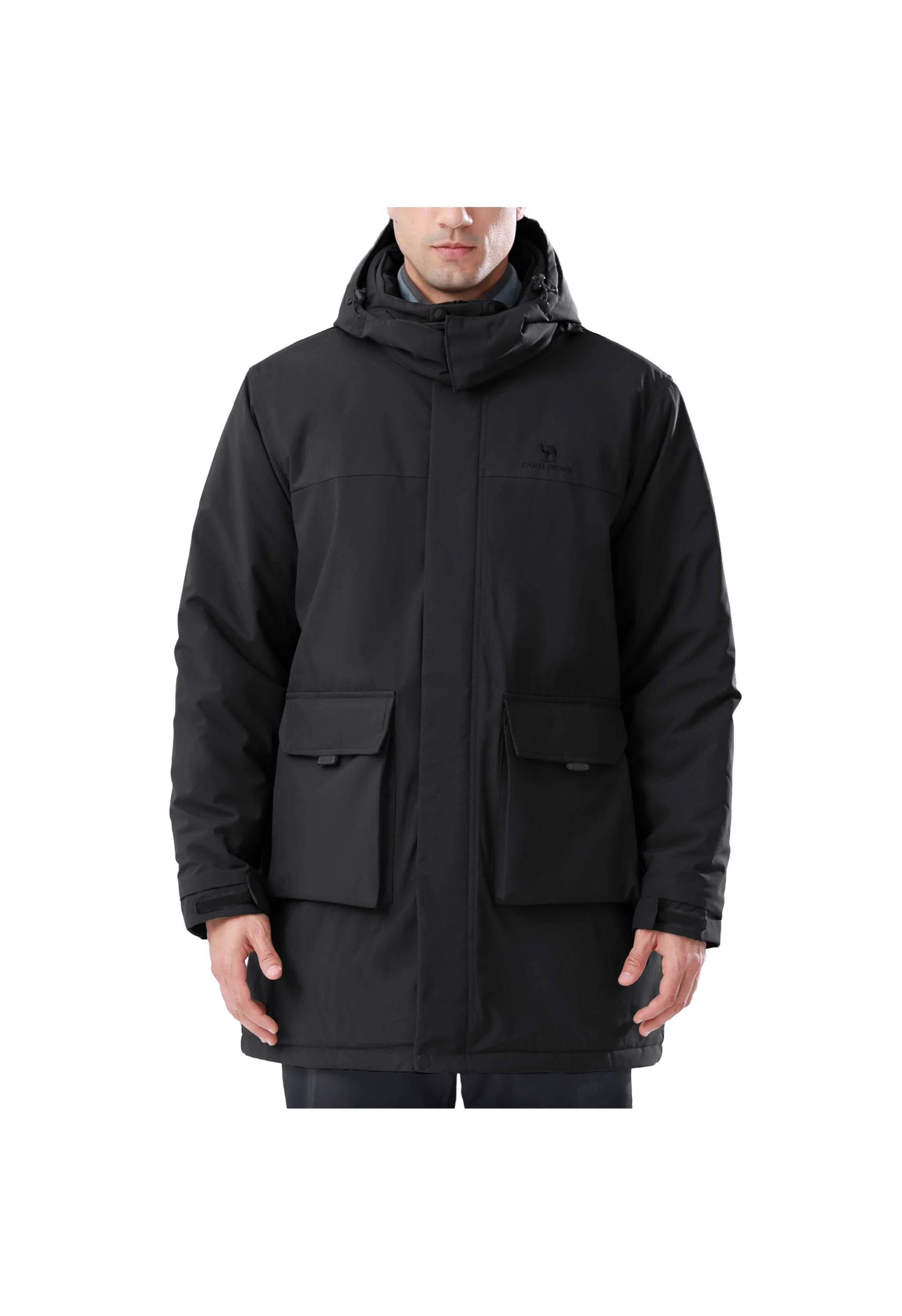 Men's Winter Black Regular Fit Short Waterproof Windproof Ski Jacket - Image 2