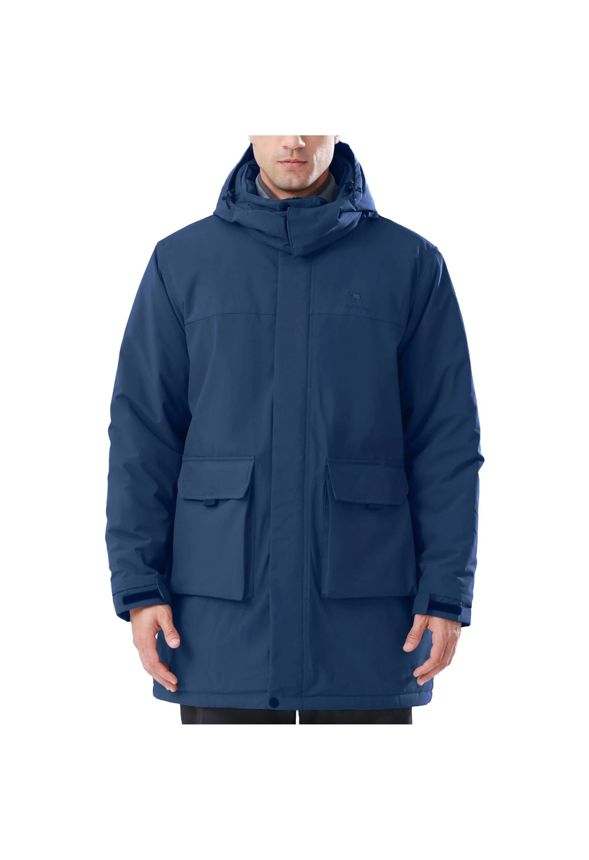 Men's Winter Blue Regular Fit Short Waterproof Windproof Ski Jacket - Image 2
