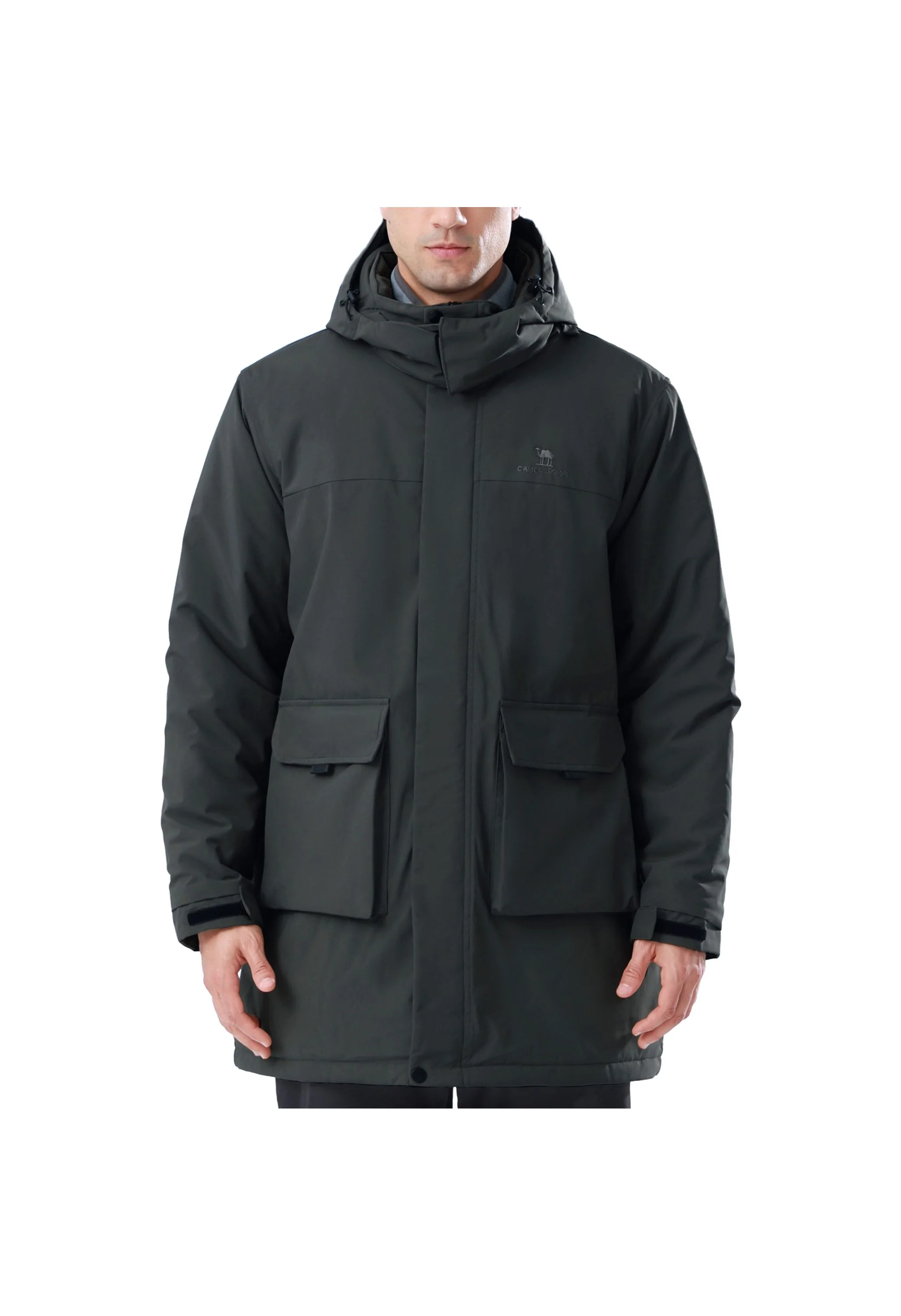 Men's Winter Gray Regular Fit Short Waterproof Windproof Ski Jacket - Image 2
