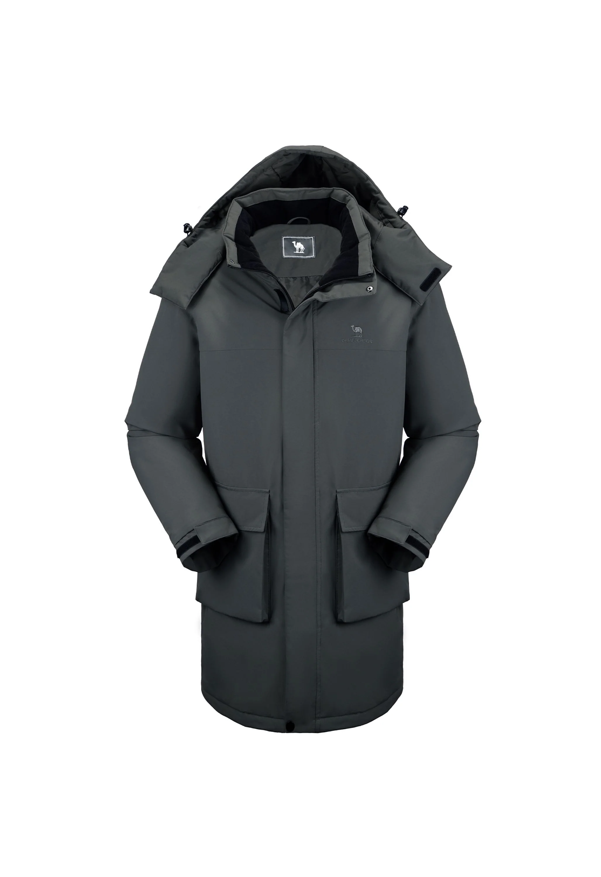 Men's Winter Gray Regular Fit Short Waterproof Windproof Ski Jacket - Image 3