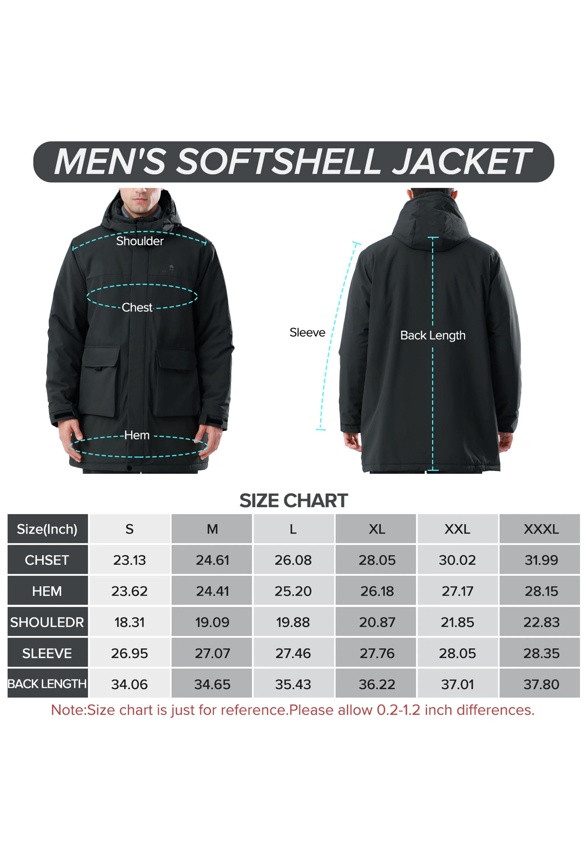Men's Winter Gray Regular Fit Short Waterproof Windproof Ski Jacket - Image 9