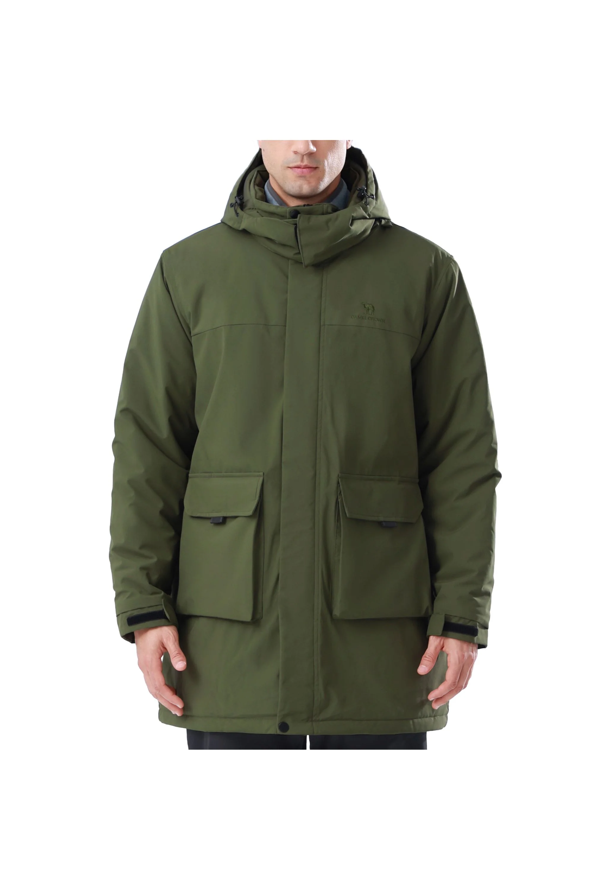 Men's Winter Green Regular Fit Short Waterproof Windproof Ski Jacket - Image 2