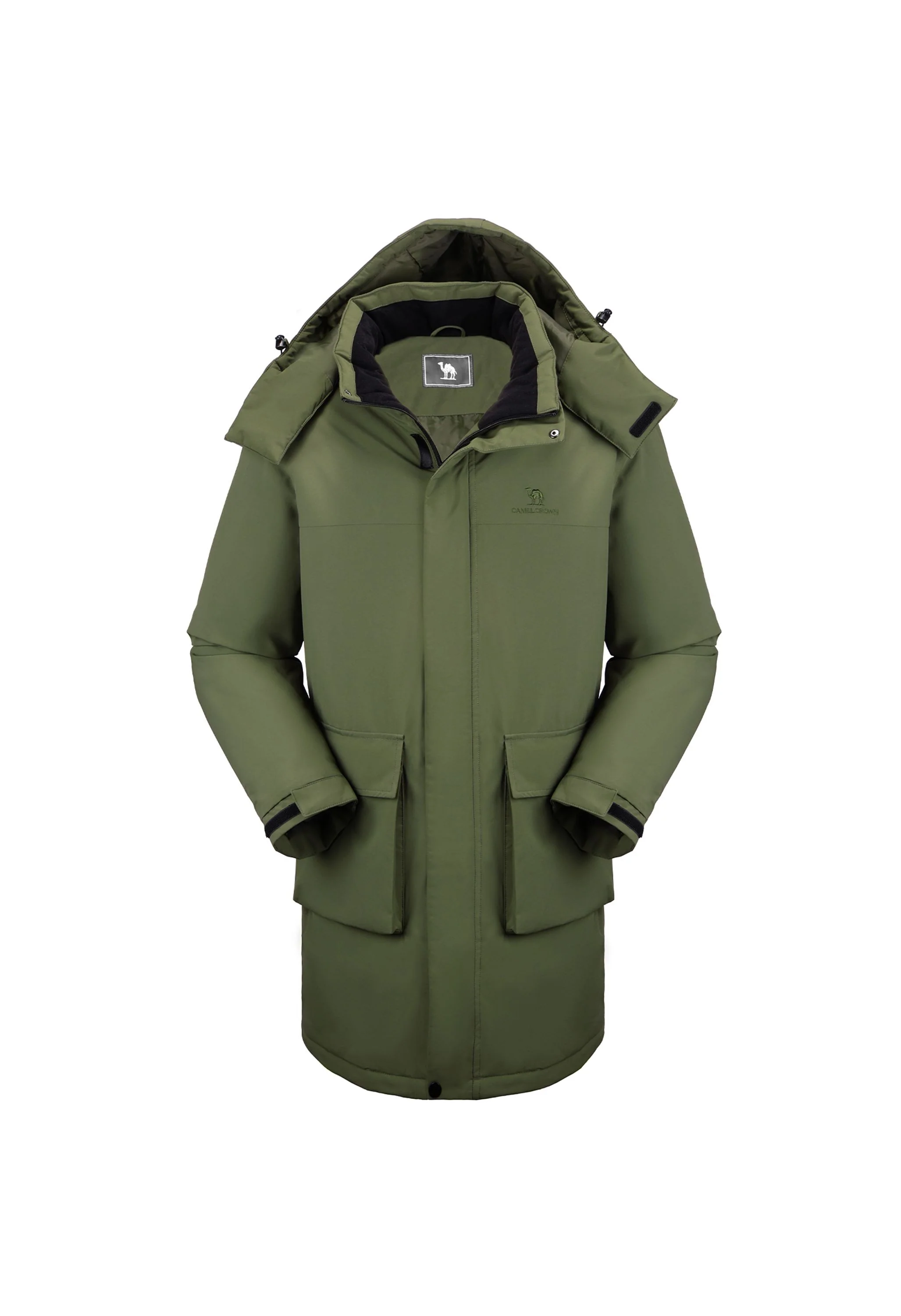 Men's Winter Green Regular Fit Short Waterproof Windproof Ski Jacket - Image 3