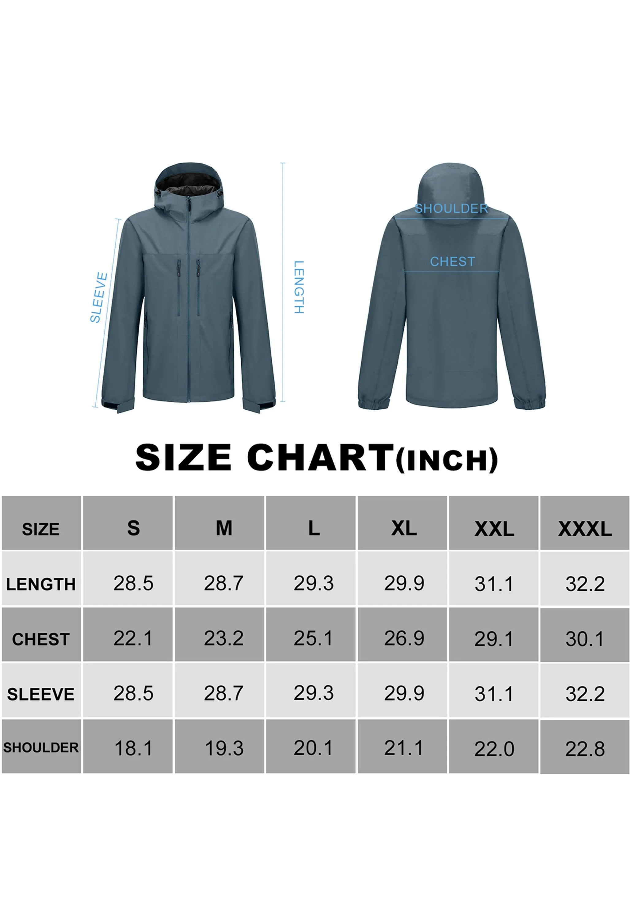 Men's Hiking Gray Regular Fit Short Lightweight Waterproof Windproof Jacket - Image 6