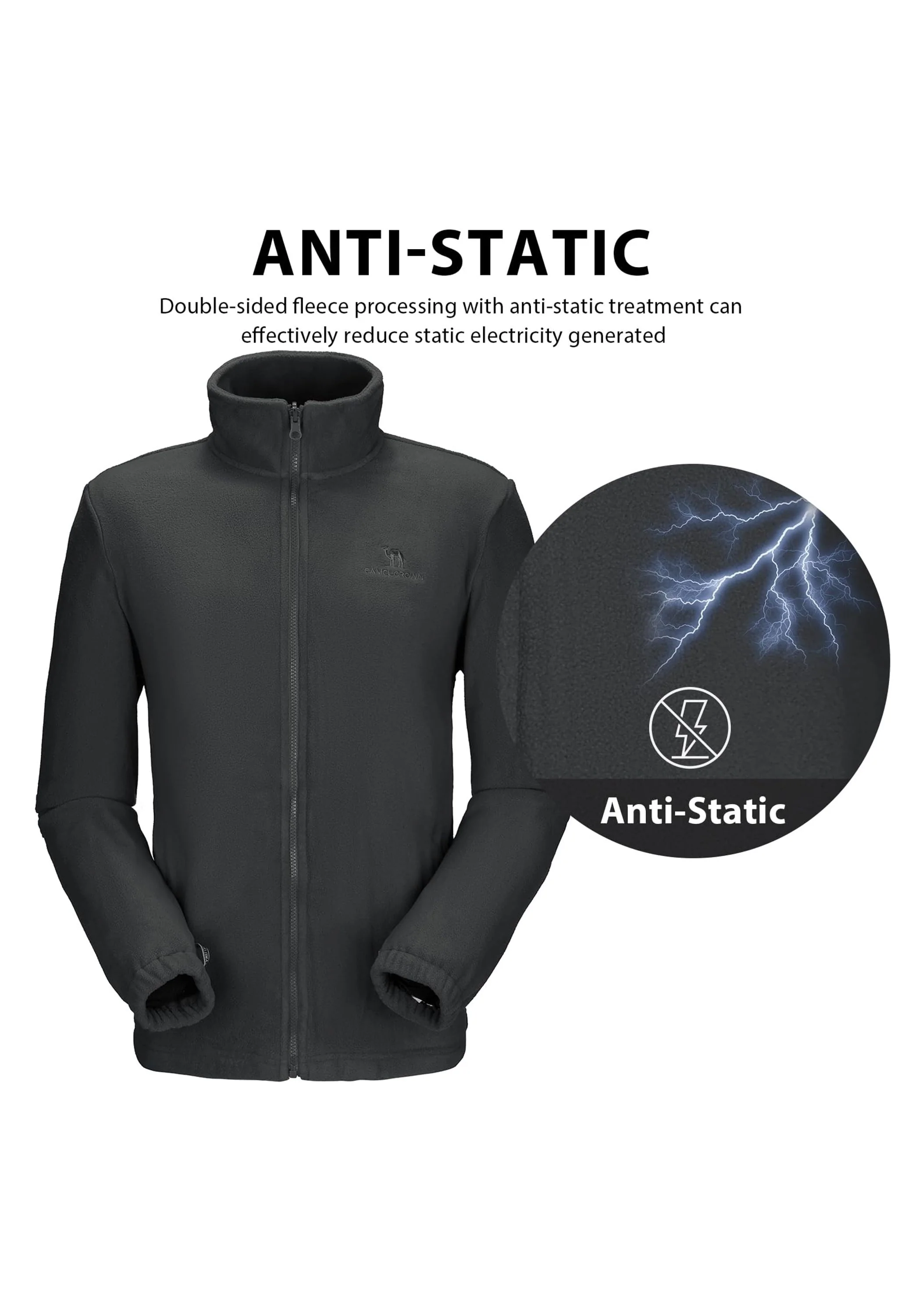 Men's Ski Black Regular Fit Short Waterproof Windproof 3in1 Jacket - Image 5