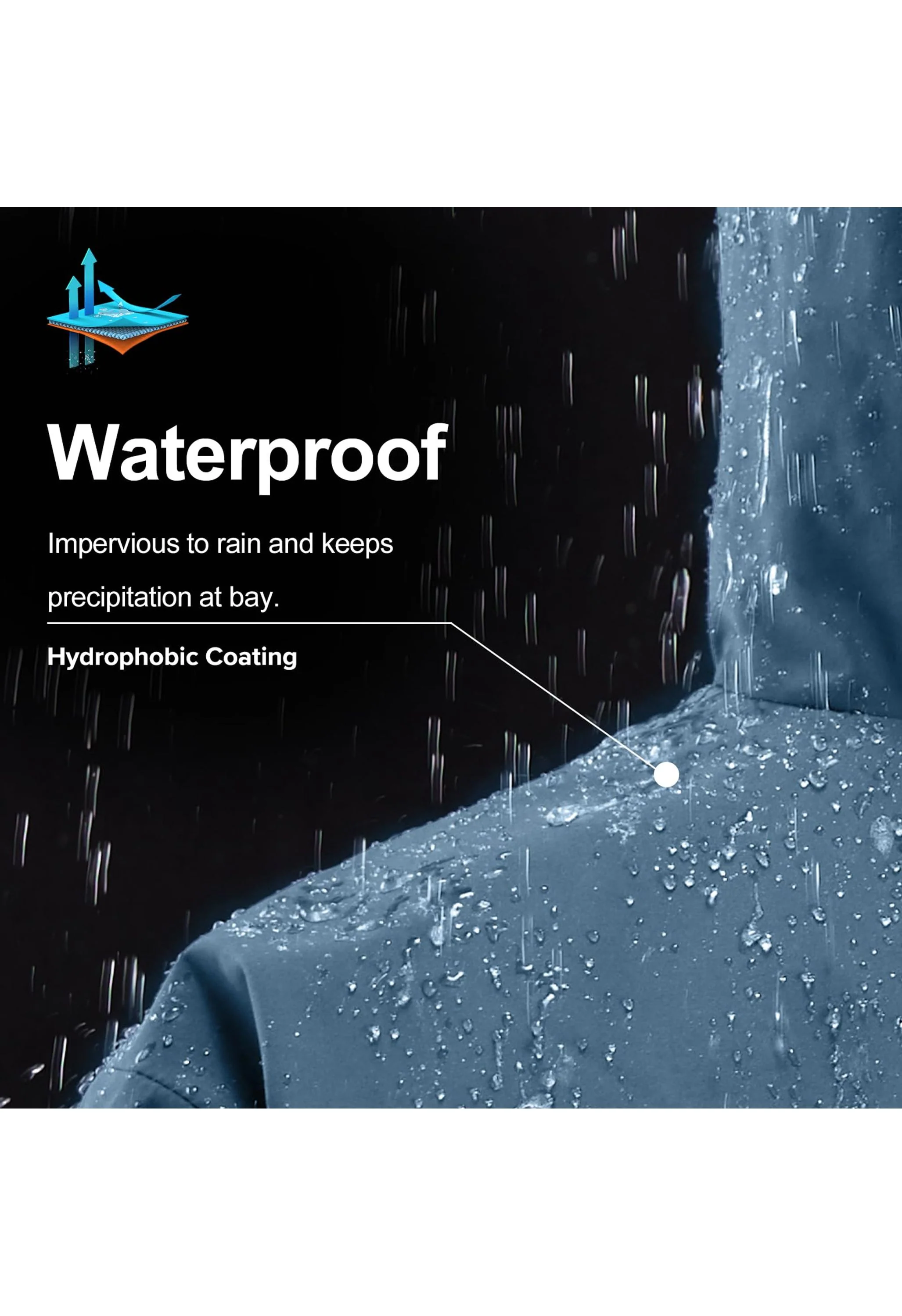 Men's Ski Gray Regular Fit Short Waterproof Windproof 3in1 Jacket - Image 7