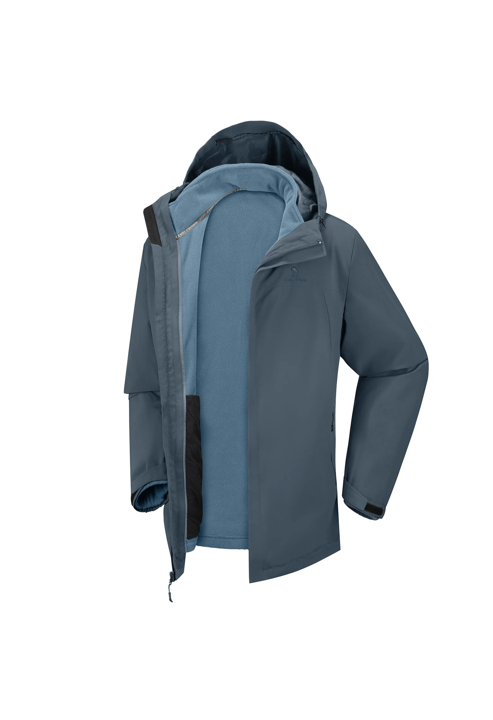 Men's Ski Gray Regular Fit Short Waterproof Windproof 3in1 Jacket - Image 5