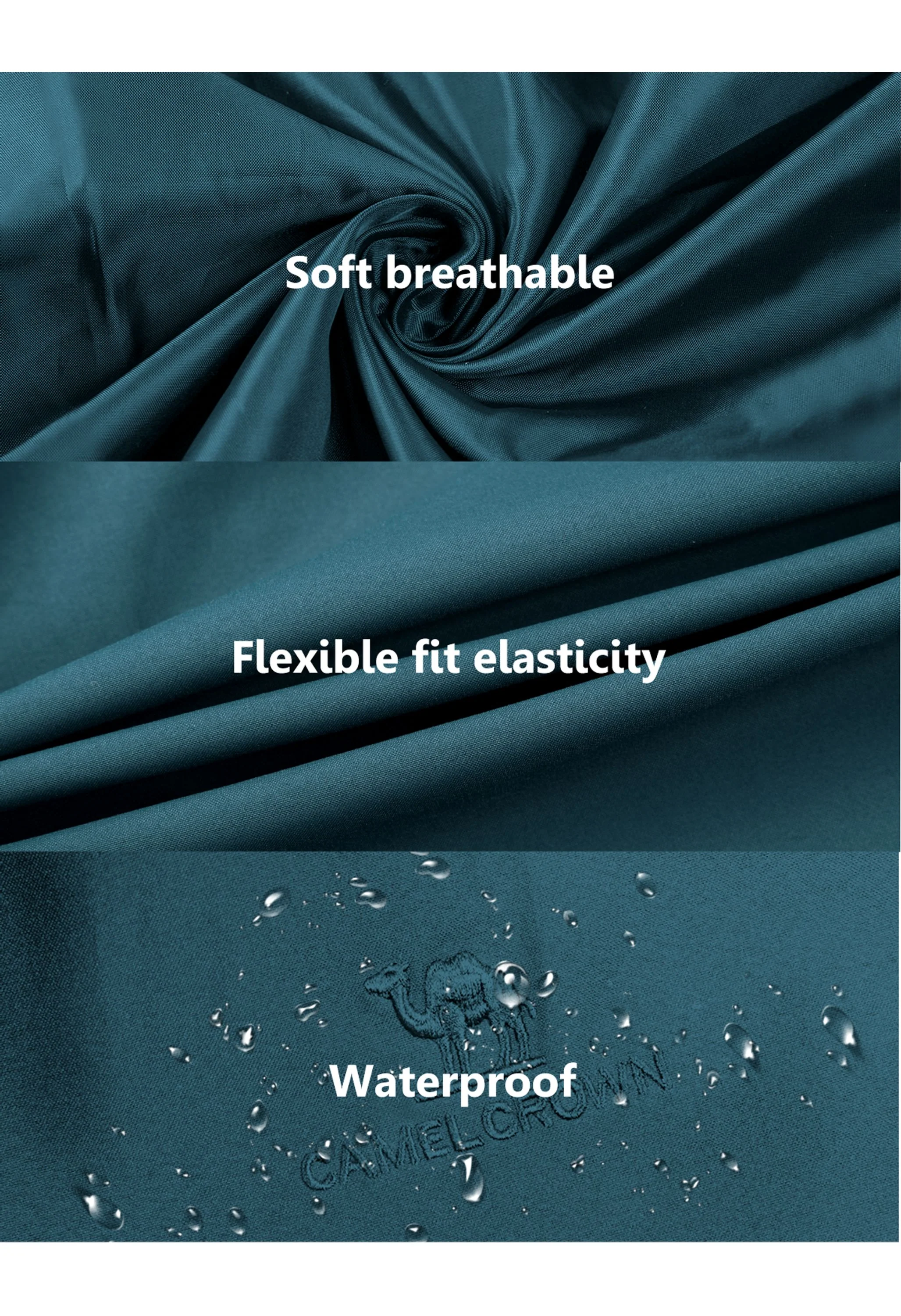 Men's Hiking Blue Regular Fit Short Lightweight Waterproof Windproof Jacket - Image 7