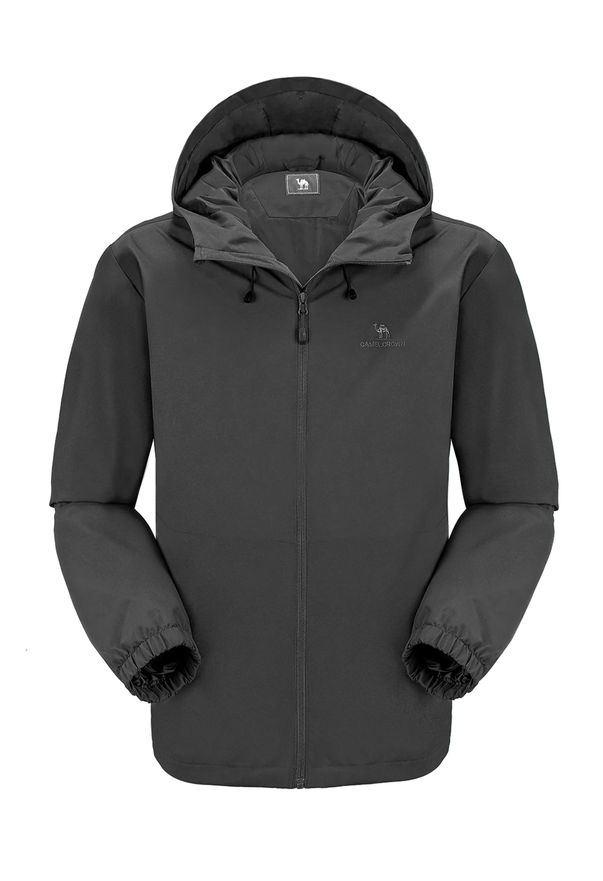 Men's Hiking Gray Regular Fit Short Lightweight Waterproof Windproof Jacket - Image 3