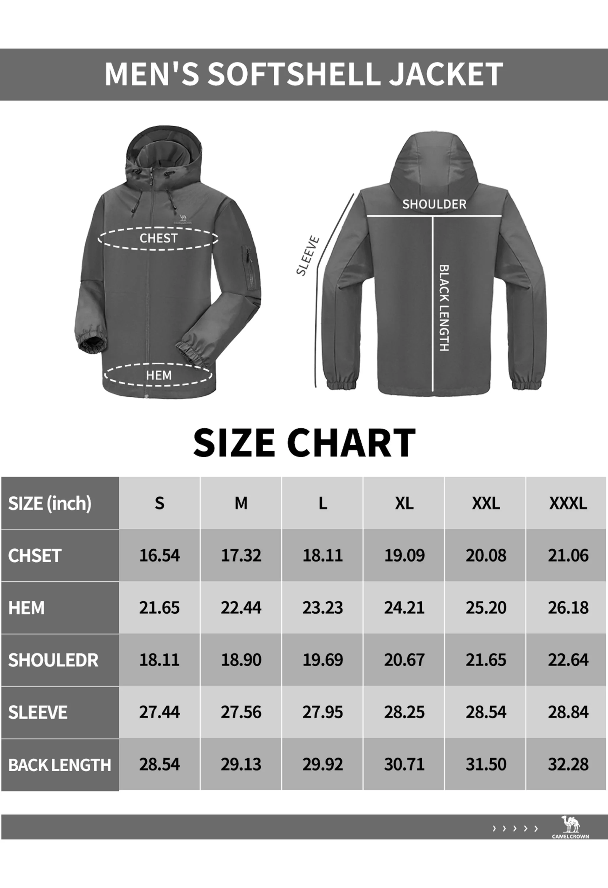 Men's Hiking Gray Regular Fit Short Lightweight Waterproof Windproof Jacket - Image 8