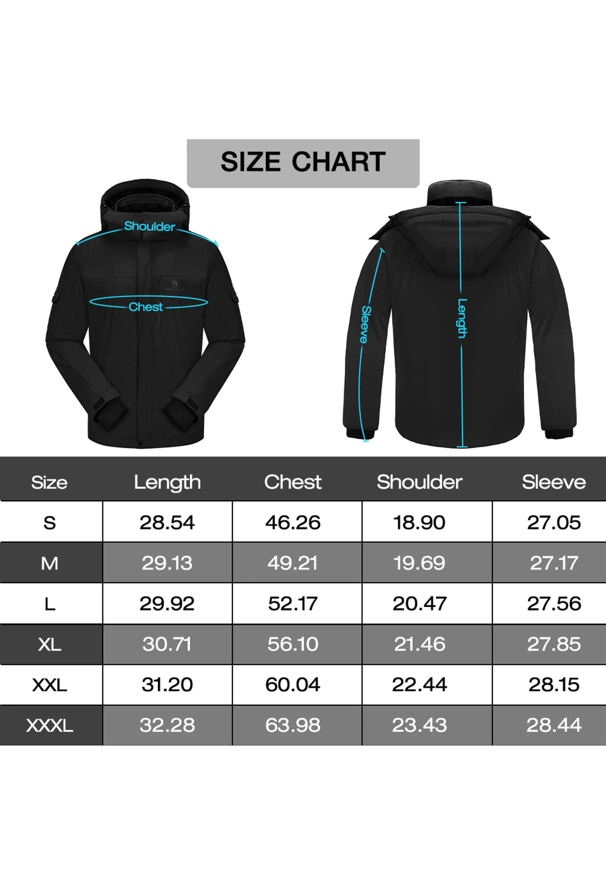 Men's Winter Black Regular Fit Short Waterproof Windproof Ski Jacket - Image 6