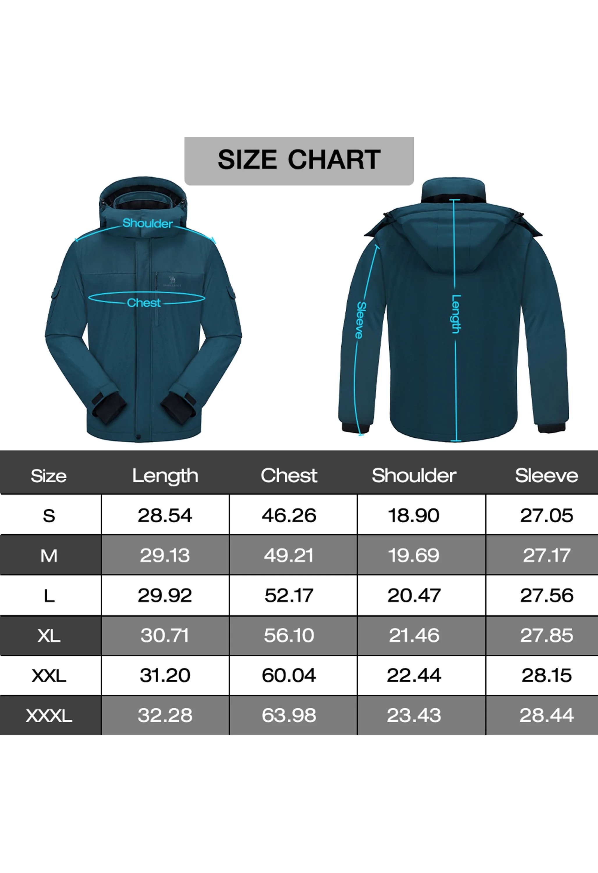 Men's Winter Blue Regular Fit Short Waterproof Windproof Ski Jacket - Image 6