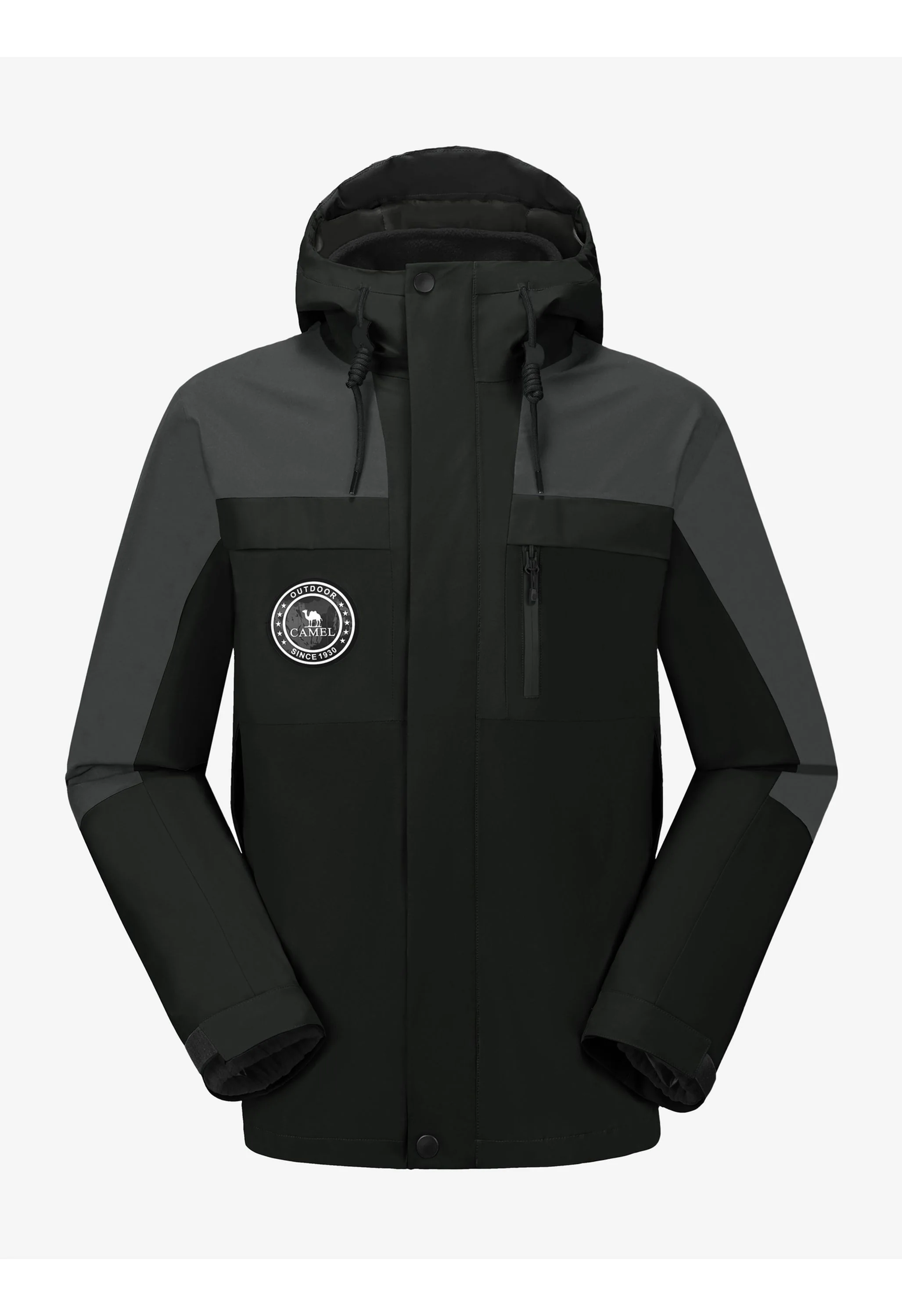 Men's Ski Black Regular Fit Short Waterproof Windproof 3in1 Jacket - Image 7