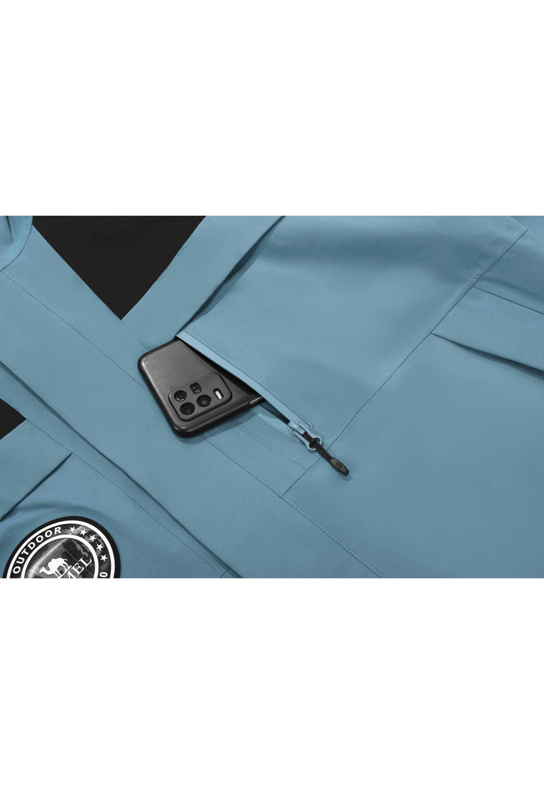 Men's Ski Blue Regular Fit Short Waterproof Windproof 3in1 Jacket - Image 7