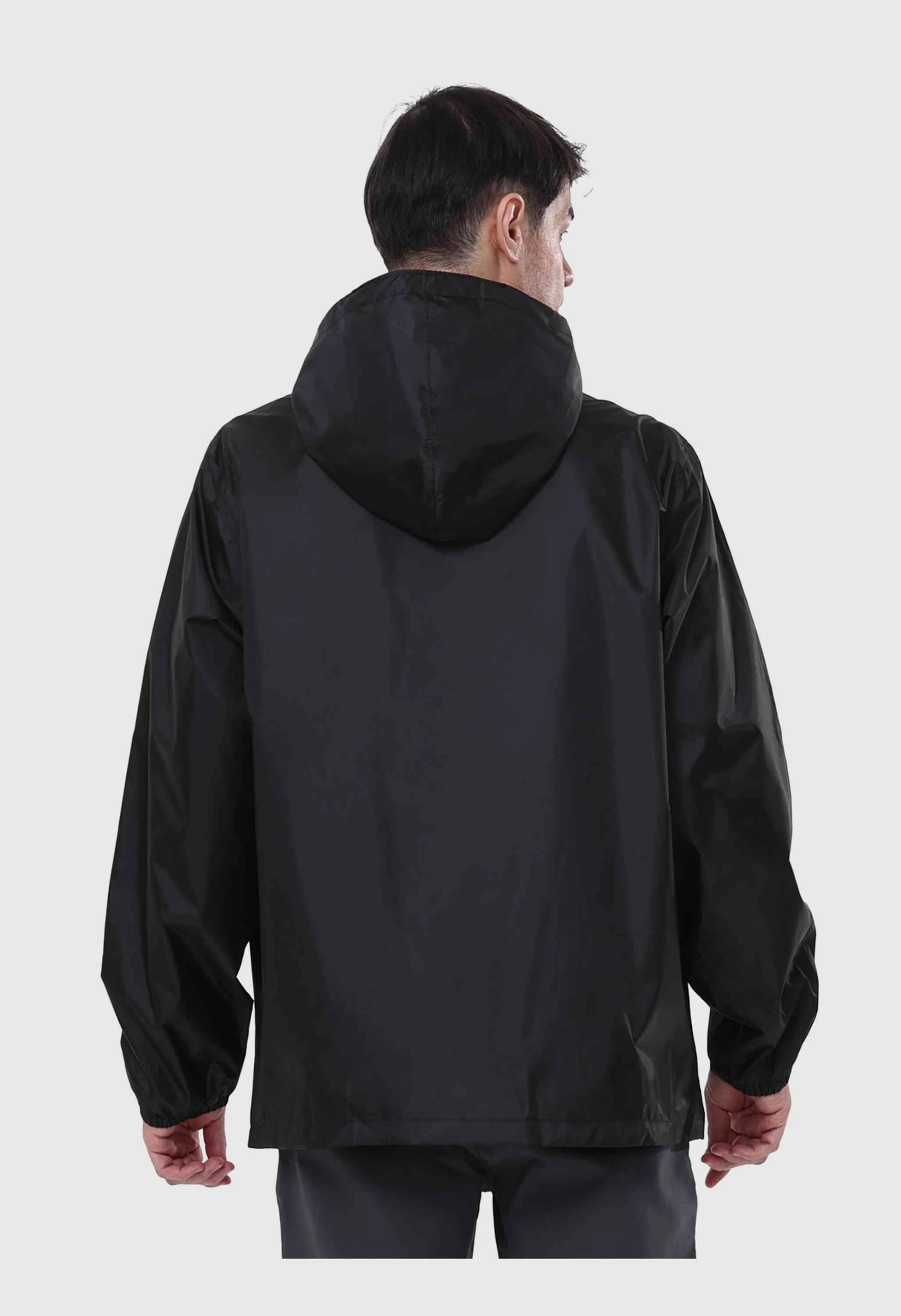 CAMEL CROWN Men's Spring Black Regular Fit Short Lightweight Hiking Watreproof Raincoat - Image 2