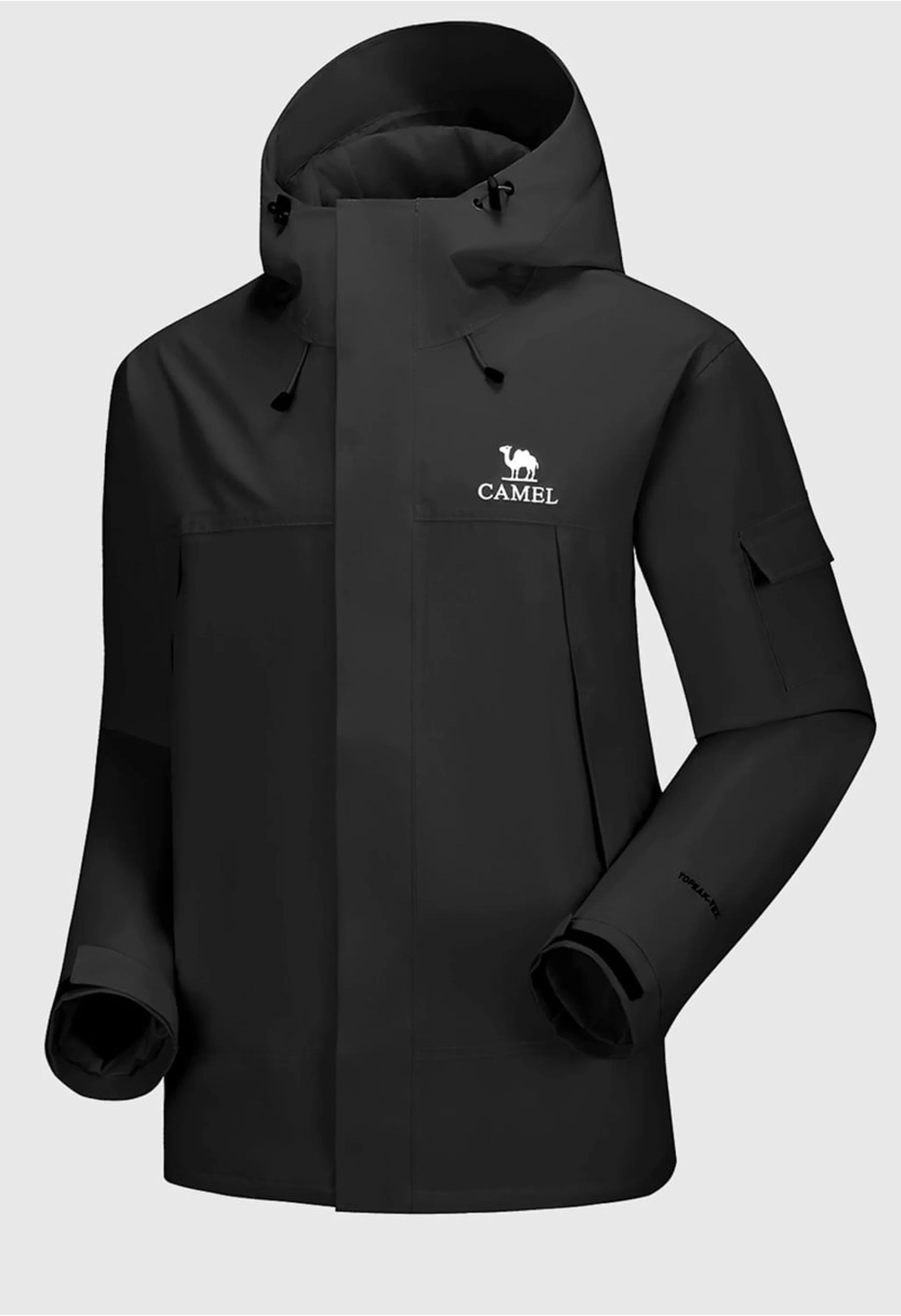 Men's Hiking Black Regular Fit Short Lightweight Waterproof Windproof Jacket - Image 7