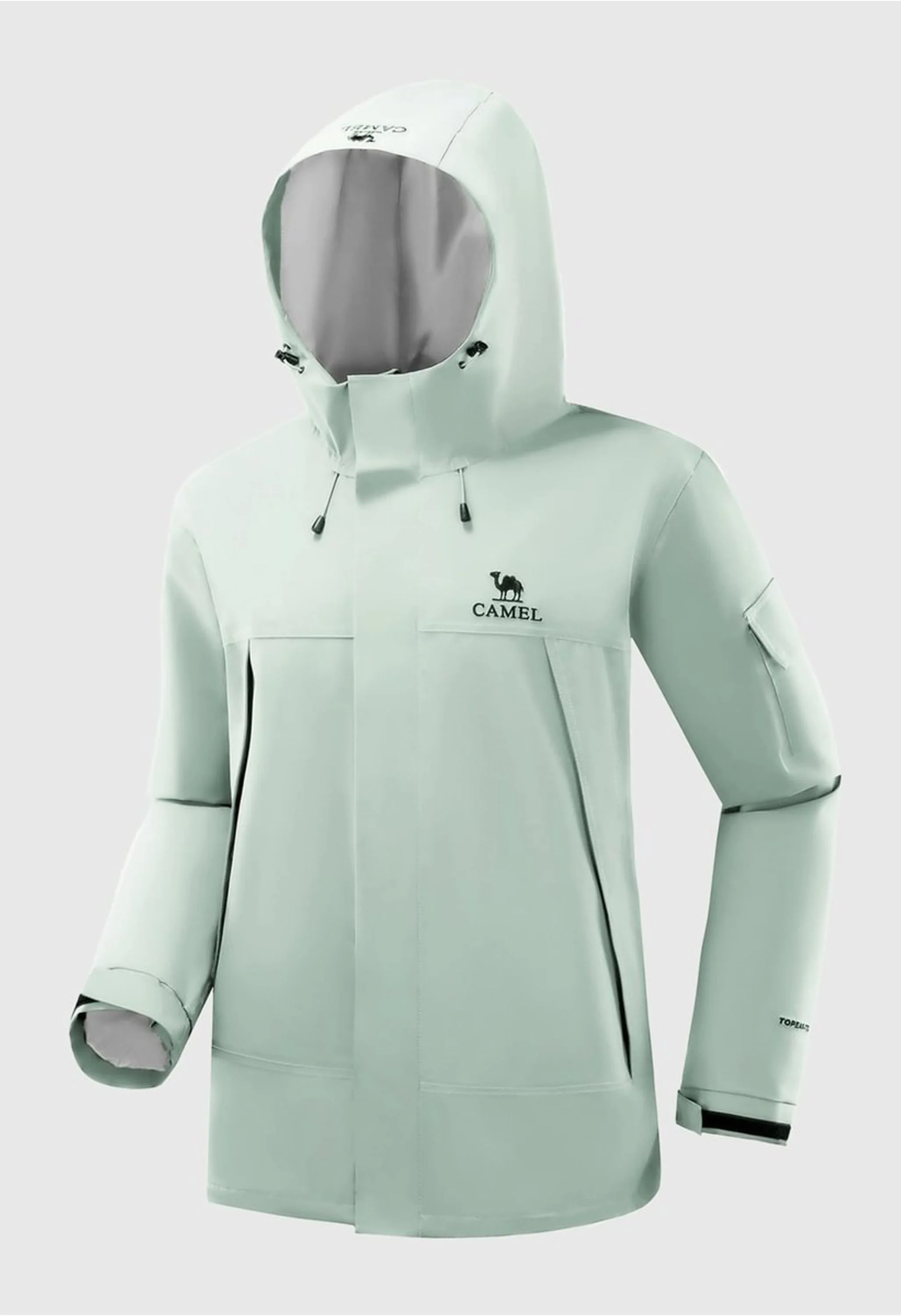 Men's Hiking Gray Regular Fit Short Lightweight Waterproof Windproof Jacket - Image 3
