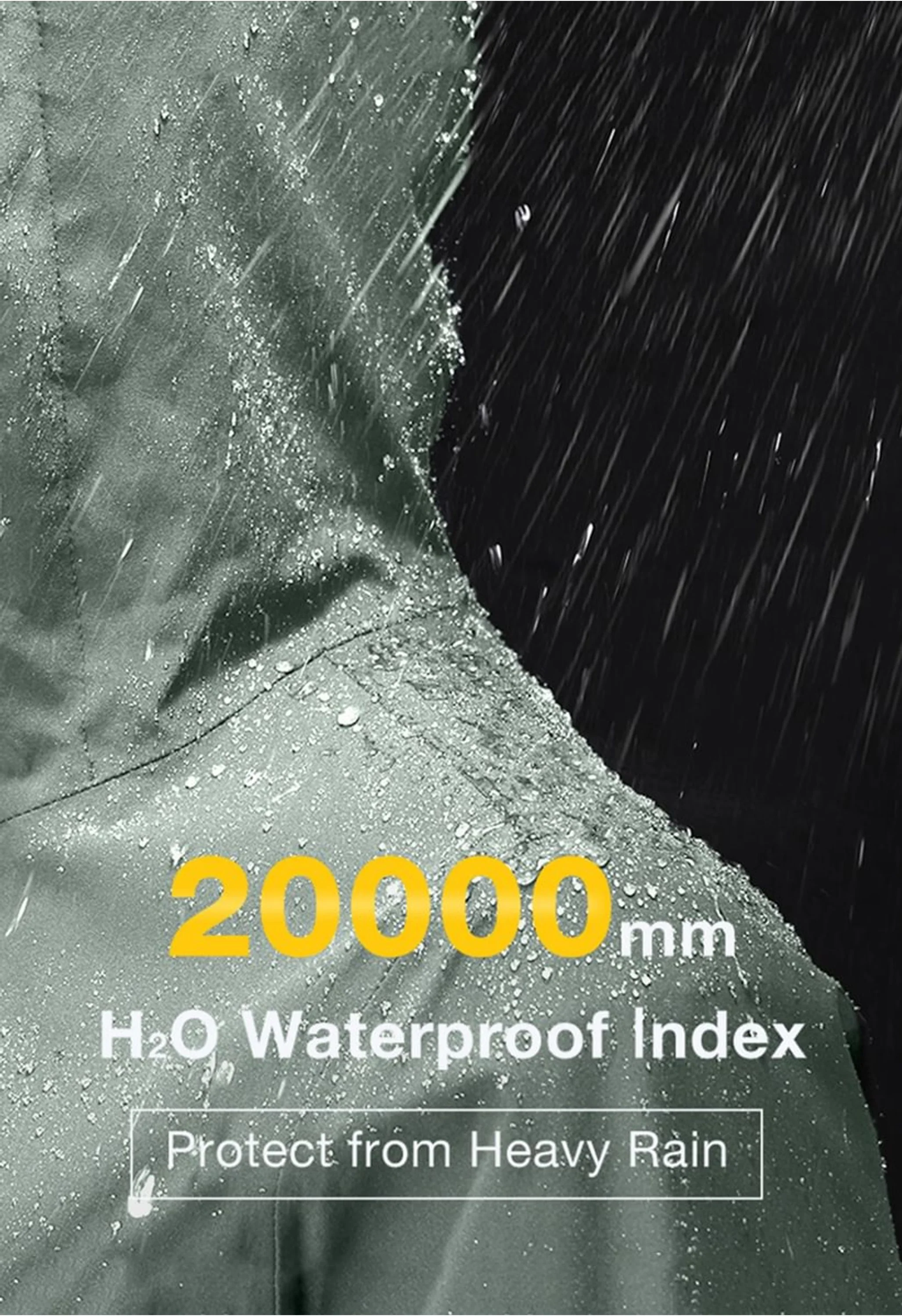 Men's Hiking Gray Regular Fit Short Lightweight Waterproof Windproof Jacket - Image 4