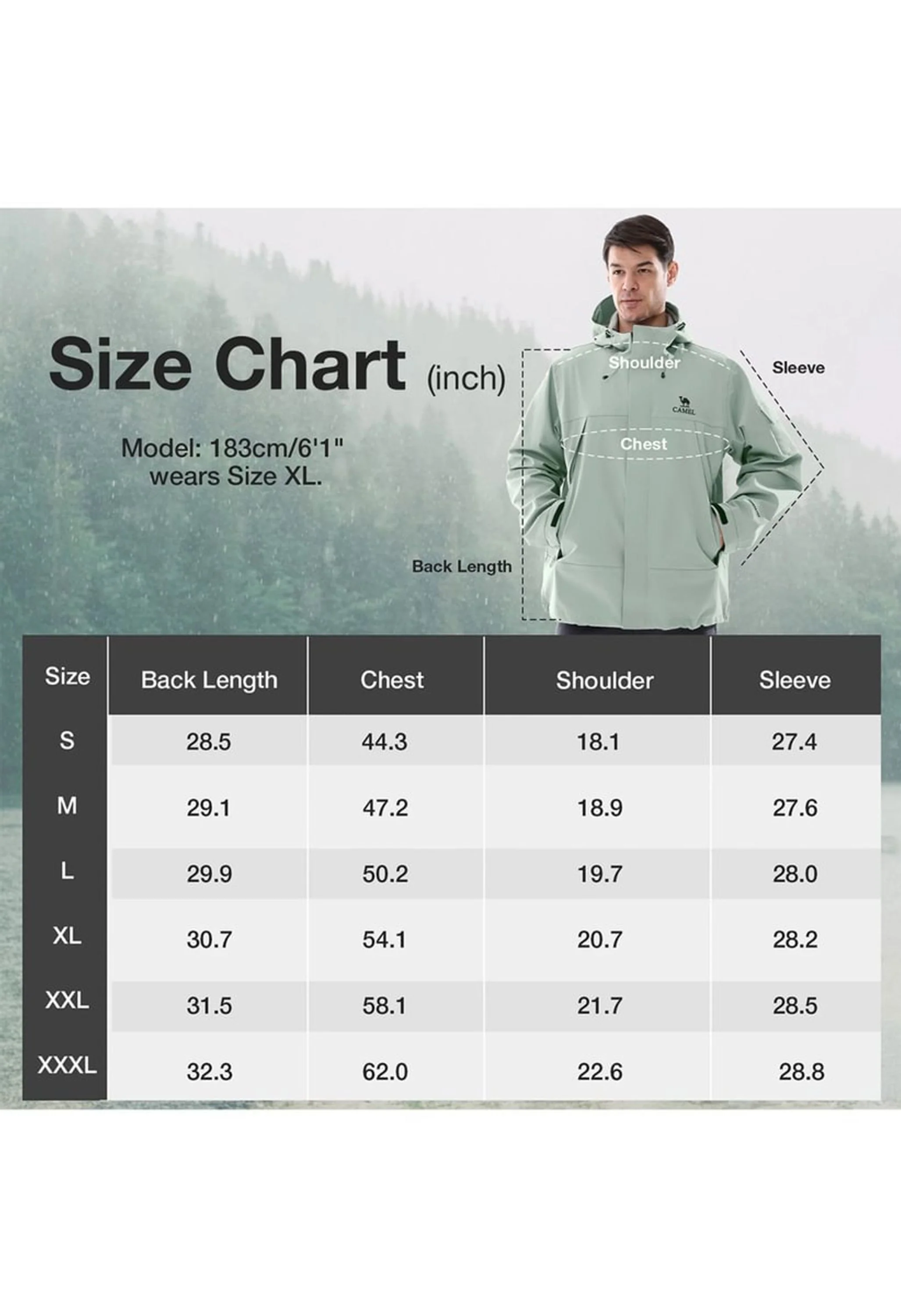 Men's Hiking Gray Regular Fit Short Lightweight Waterproof Windproof Jacket - Image 5