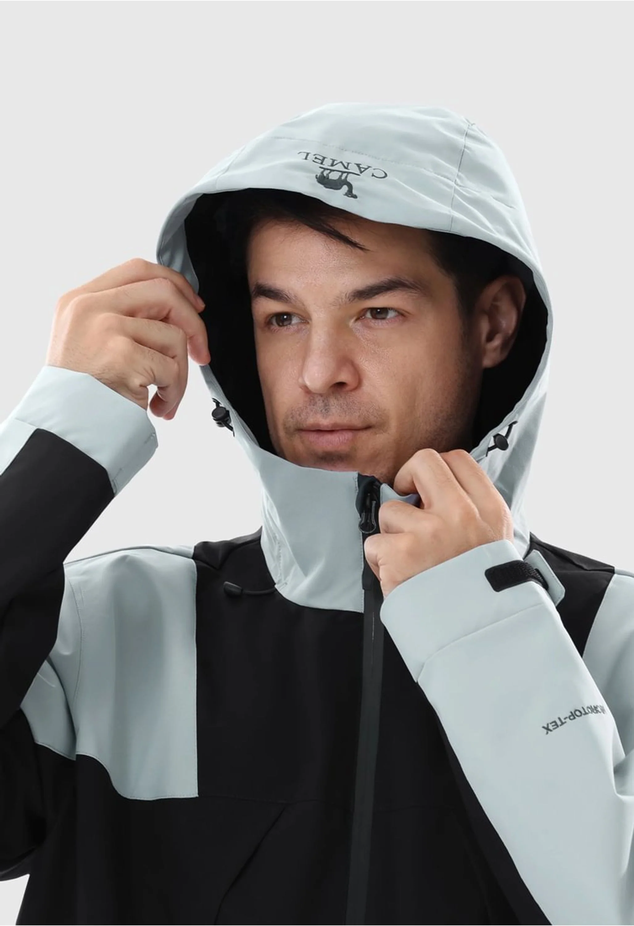 Men's Hiking Black Regular Fit Short Lightweight Waterproof Windproof Jacket - Image 6