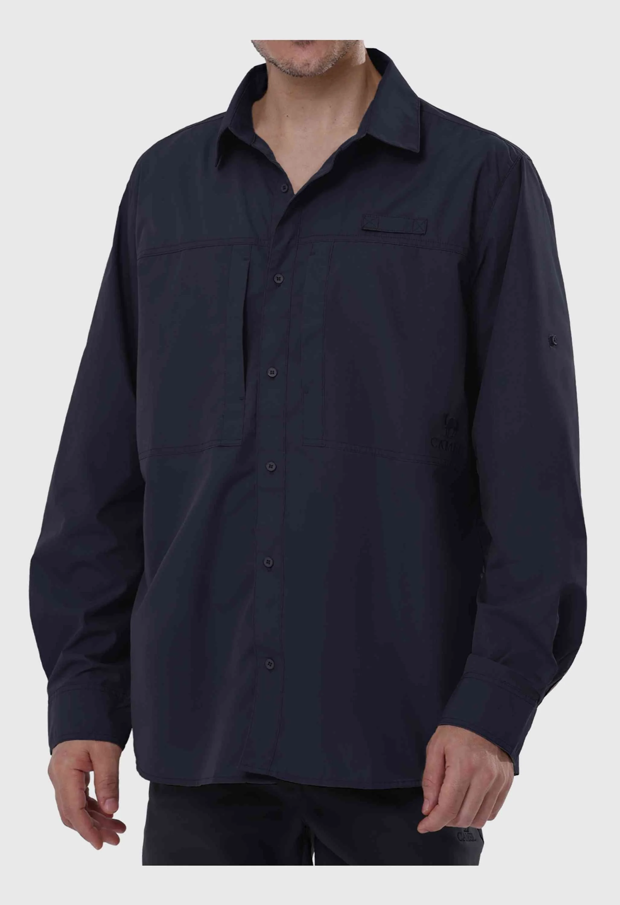 CAMEL CROWN Men's Spring Blue Long Sleeve Sun Protection Outdoor Cool Fishing Work Shirts - Image 3