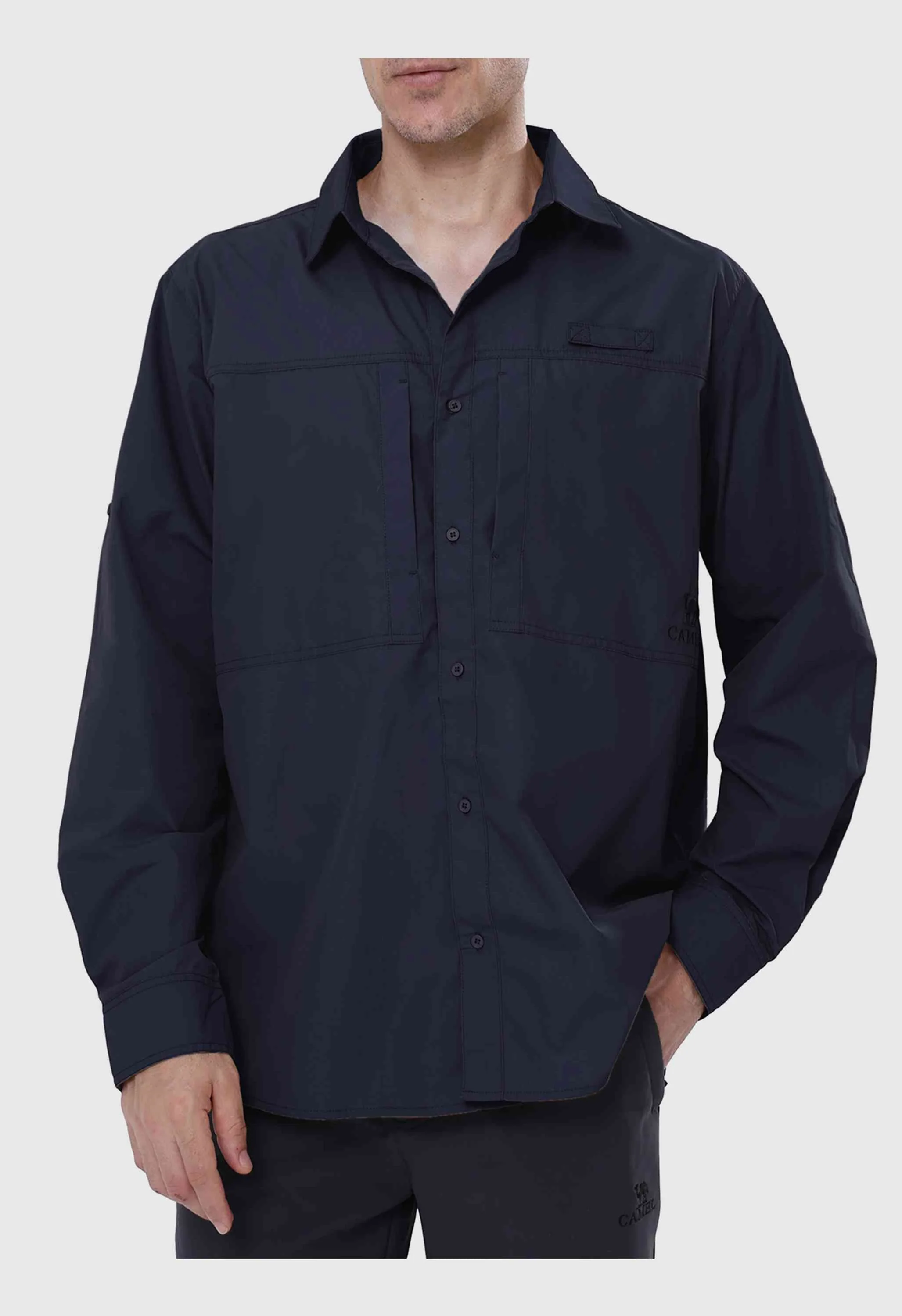 CAMEL CROWN Men's Spring Blue Long Sleeve Sun Protection Outdoor Cool Fishing Work Shirts - Image 4