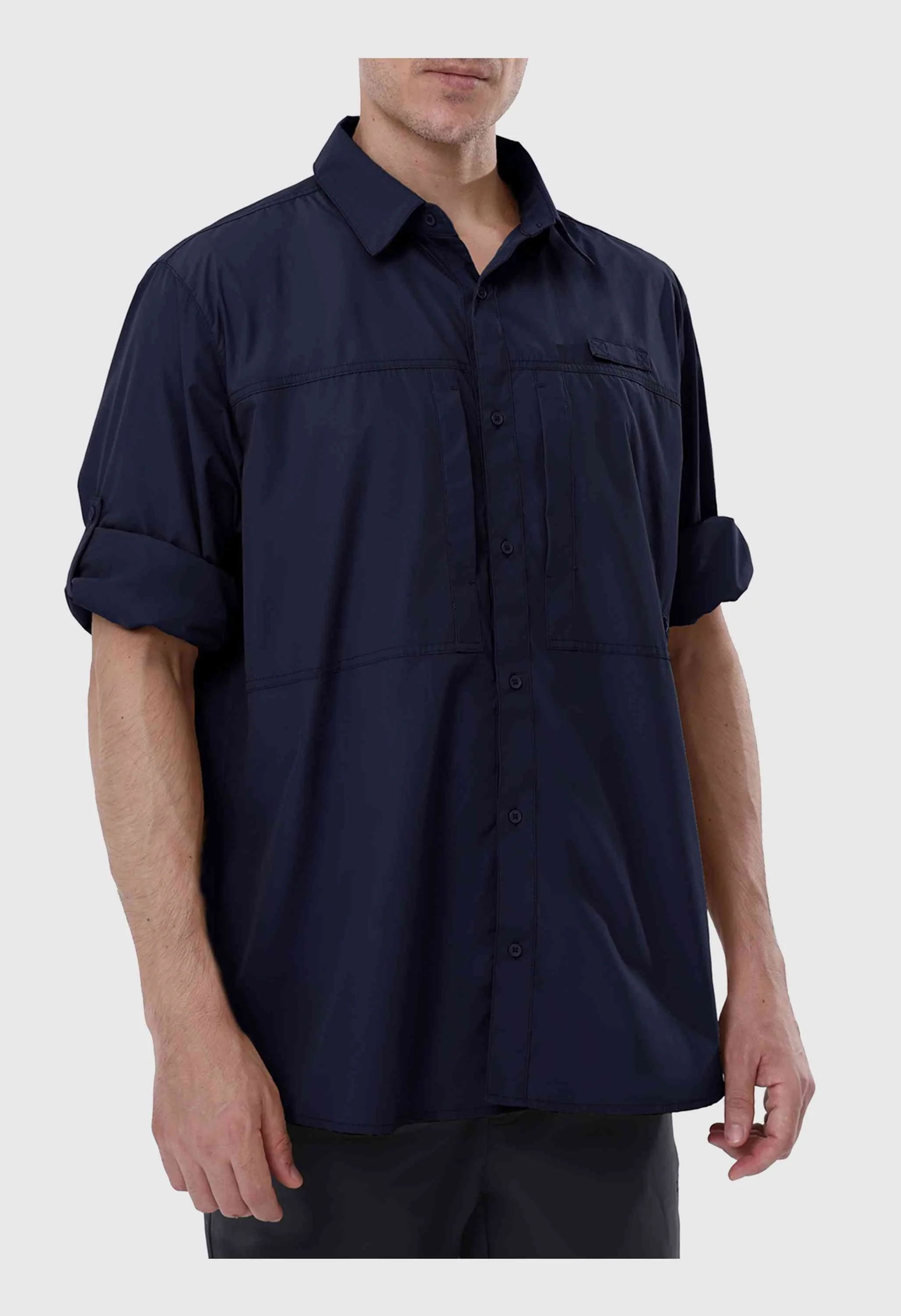 CAMEL CROWN Men's Spring Blue Long Sleeve Sun Protection Outdoor Cool Fishing Work Shirts - Image 5