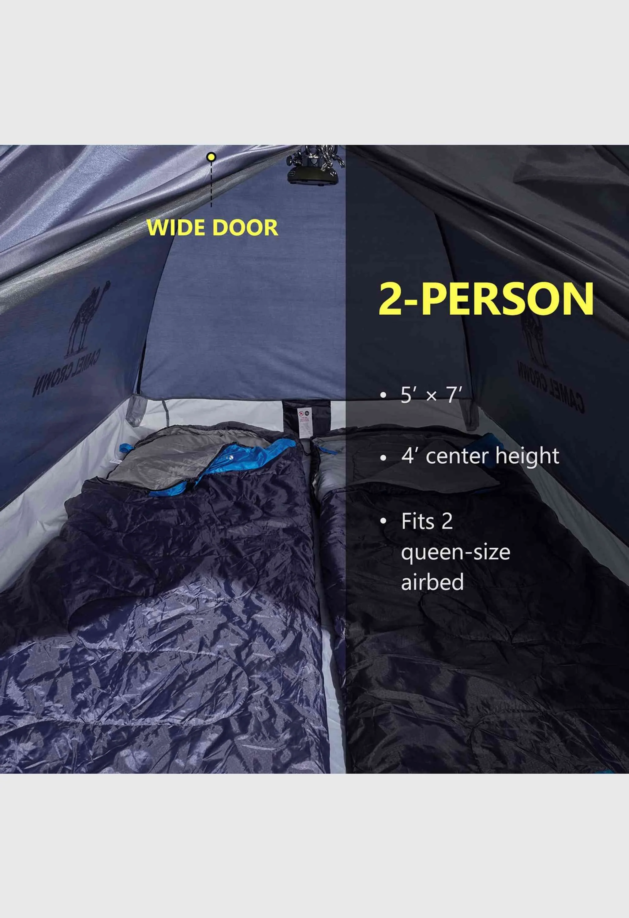CAMEL CROWN 2 Person Easy Setup Outdoor Tents Water Resistant Lightweight Hiking Traveling Camping Tent - Image 5