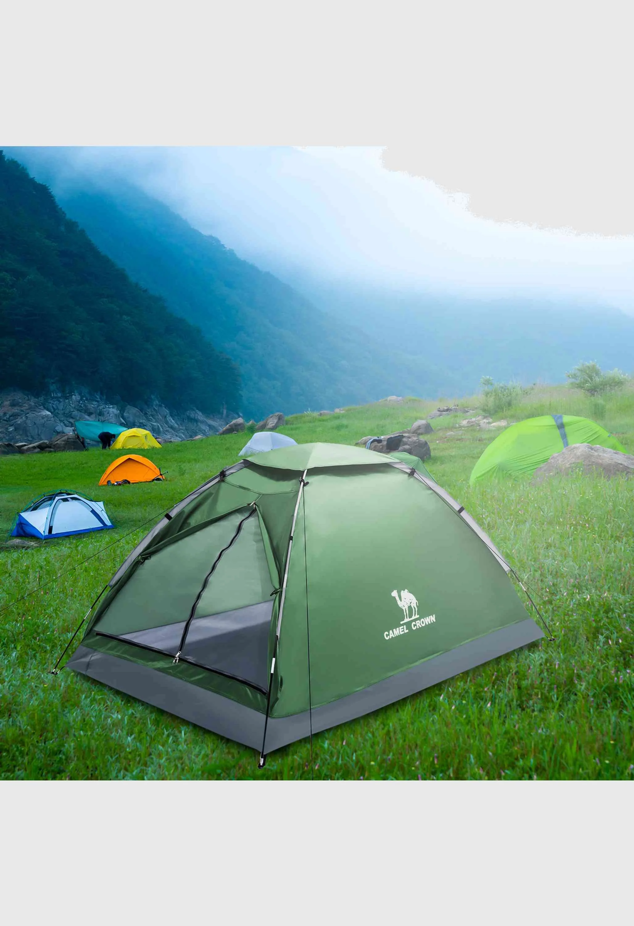 CAMEL CROWN 2 Person Easy Setup Outdoor Tents Water Resistant Lightweight Hiking Traveling Camping Tent - Image 6