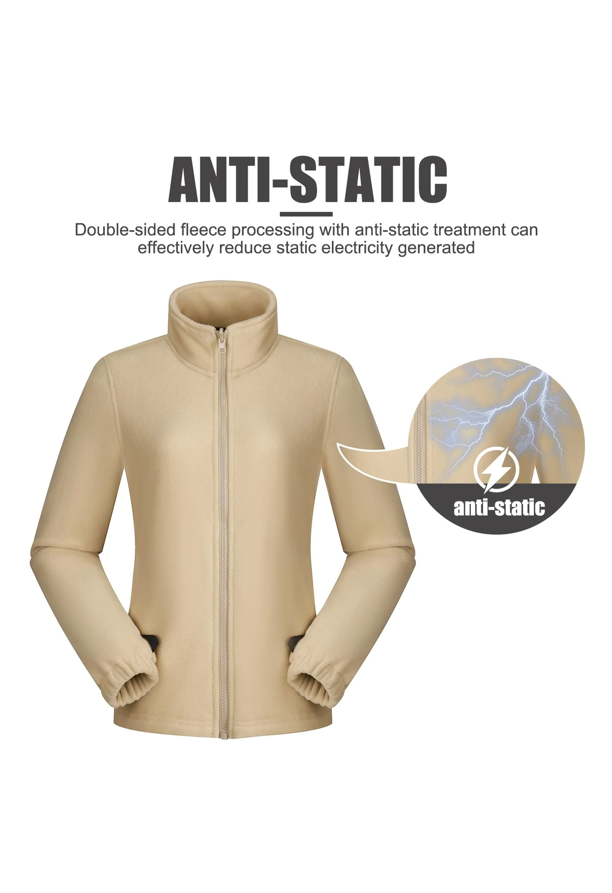 Women's Ski Apricot Regular Fit Short Waterproof Windproof 3in1 Jacket - Image 5