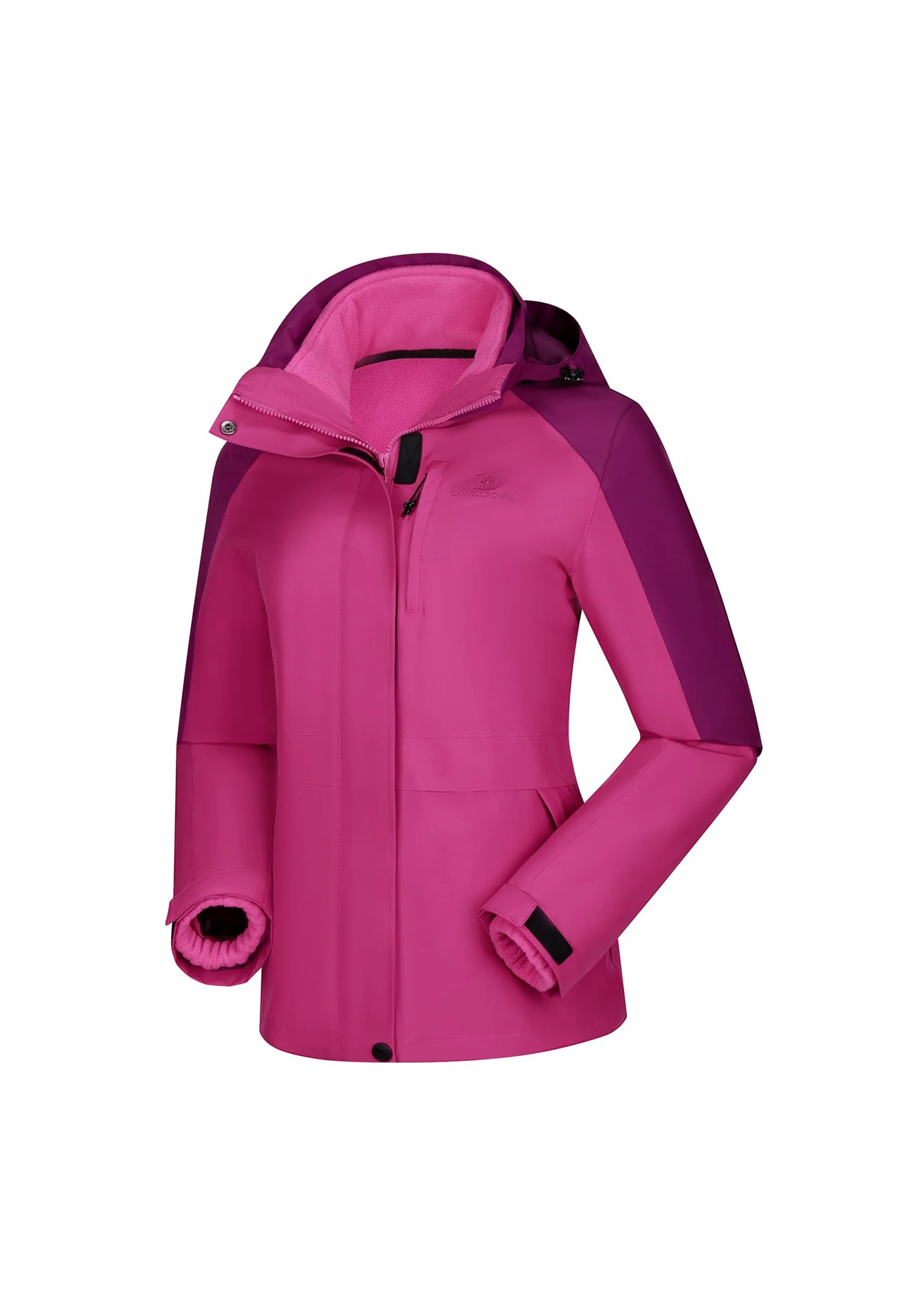 Women's Ski Red Regular Fit Short Waterproof Windproof 3in1 Jacket - Image 2