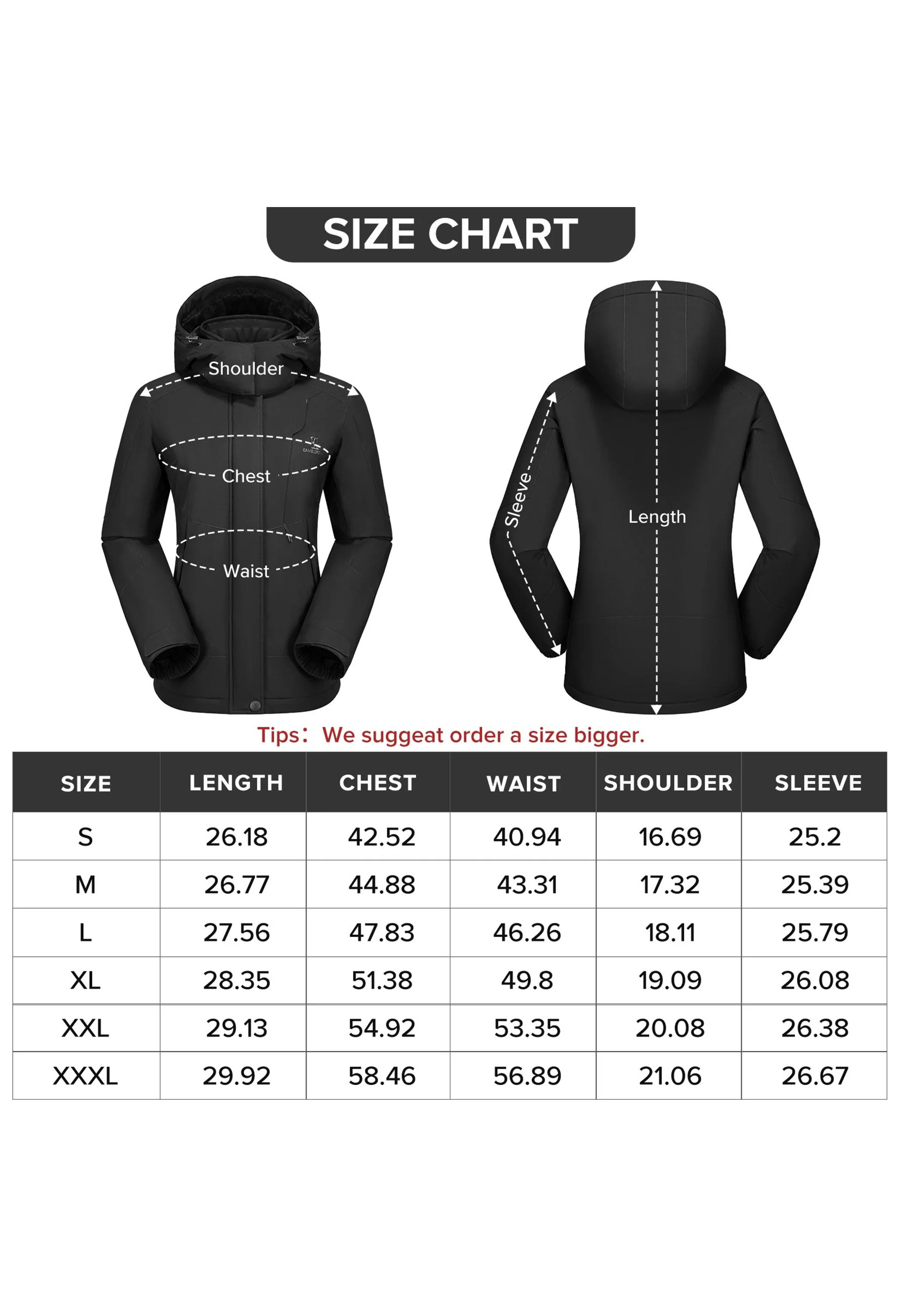 Women's Winter Black Regular Fit Short Waterproof Windproof Ski Jacket - Image 6