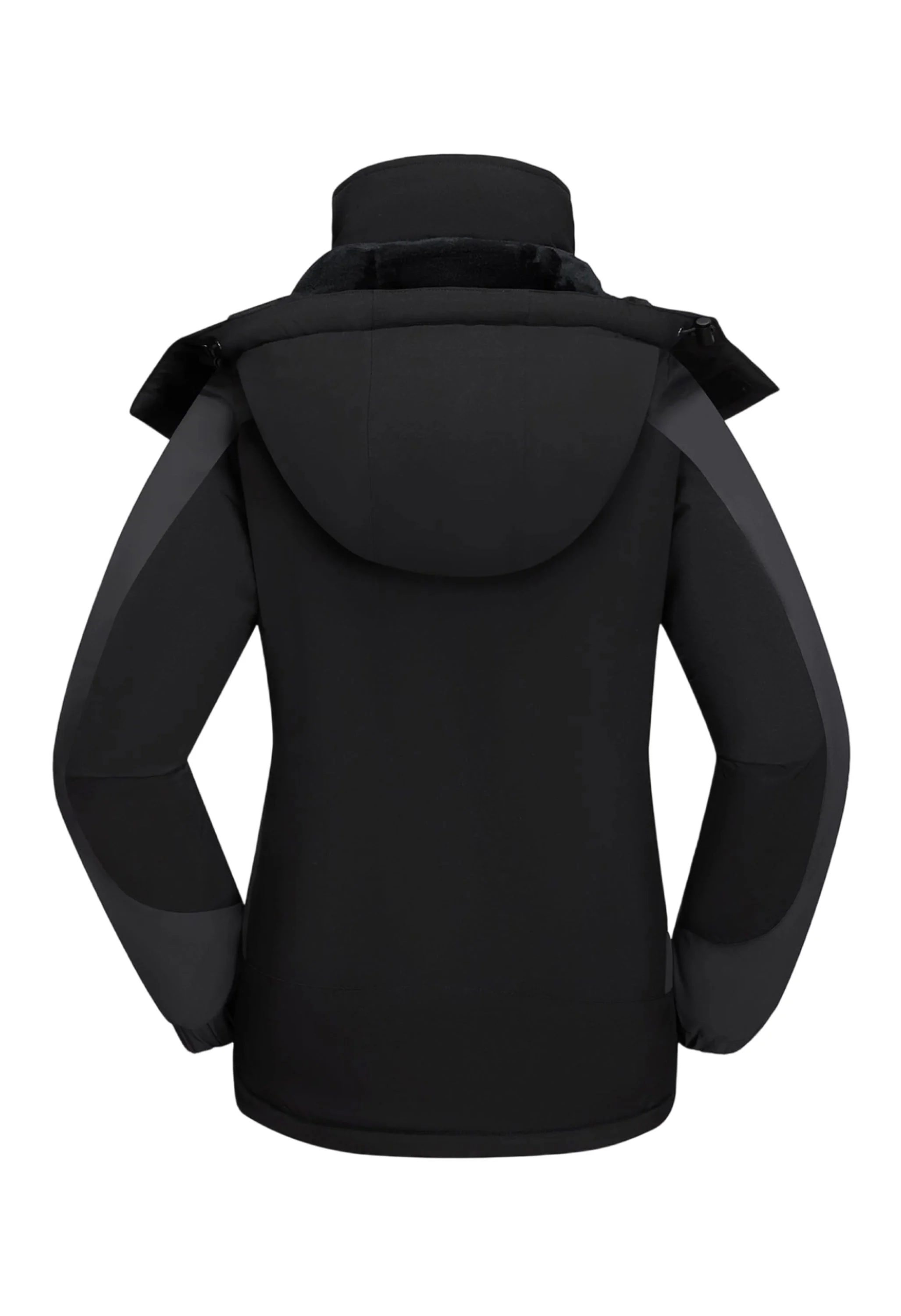 Women's Winter Black Regular Fit Short Waterproof Windproof Ski Jacket - Image 3