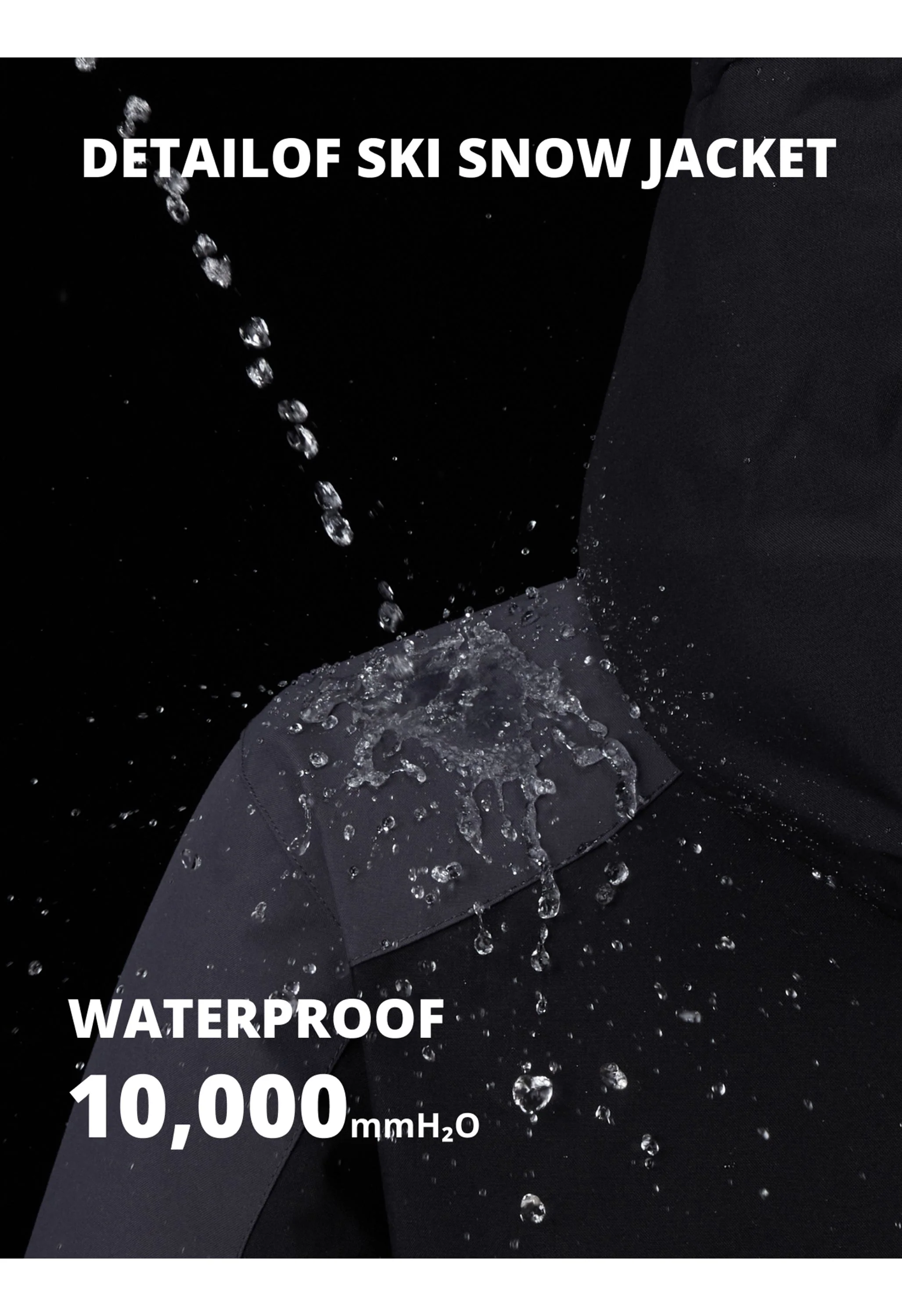 Women's Winter Black Regular Fit Short Waterproof Windproof Ski Jacket - Image 5