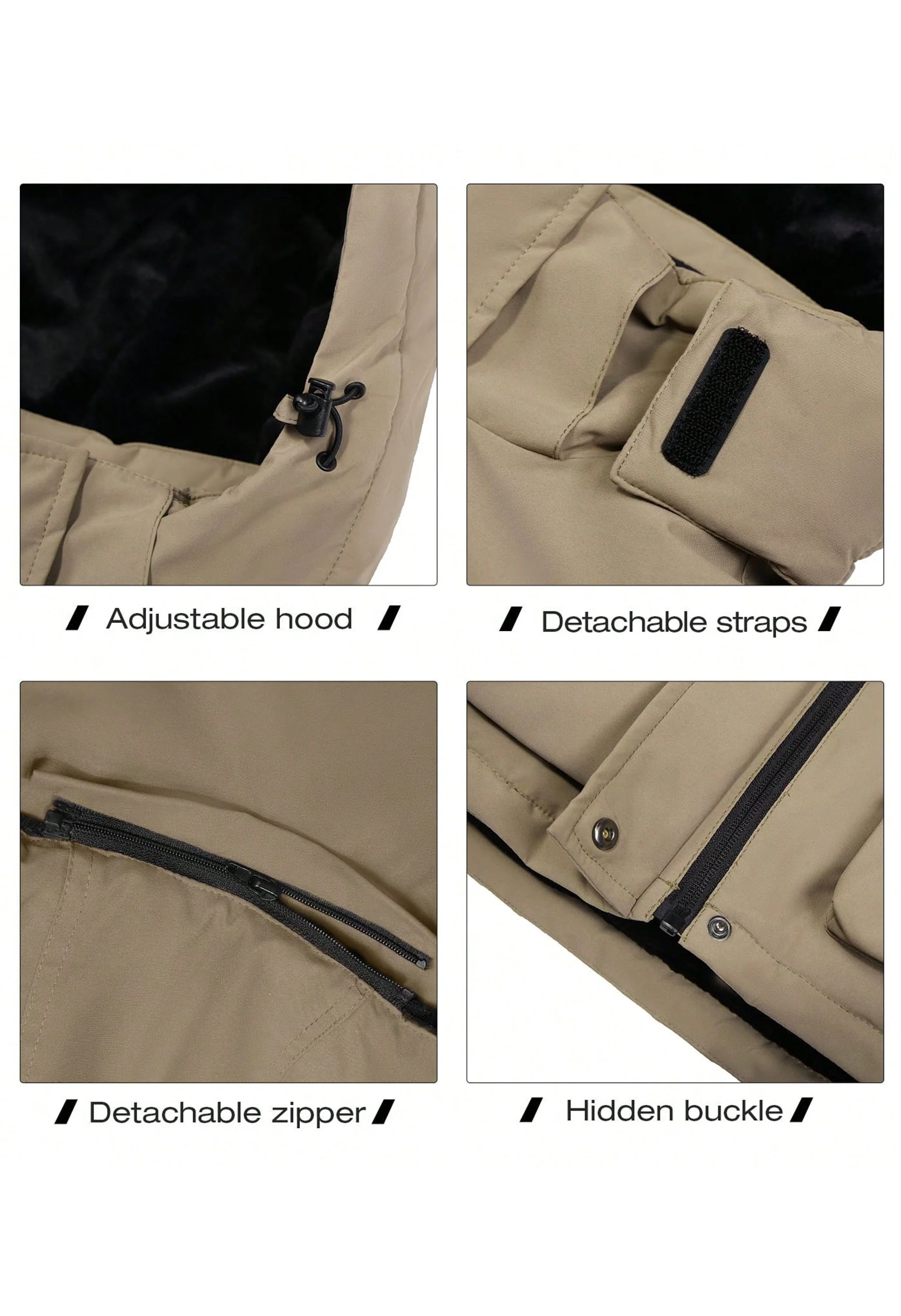Women's Winter Brown Regular Fit Short Waterproof Windproof Ski Jacket - Image 7
