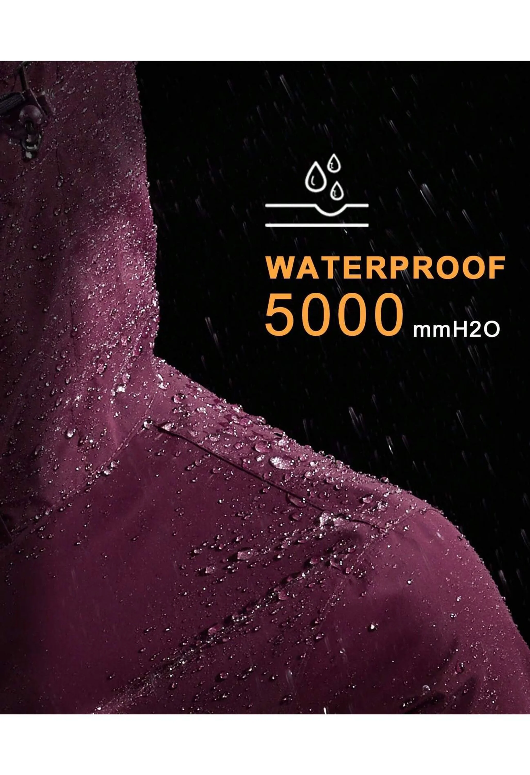 Women's Winter Purple Regular Fit Short Waterproof Windproof Ski Jacket - Image 5