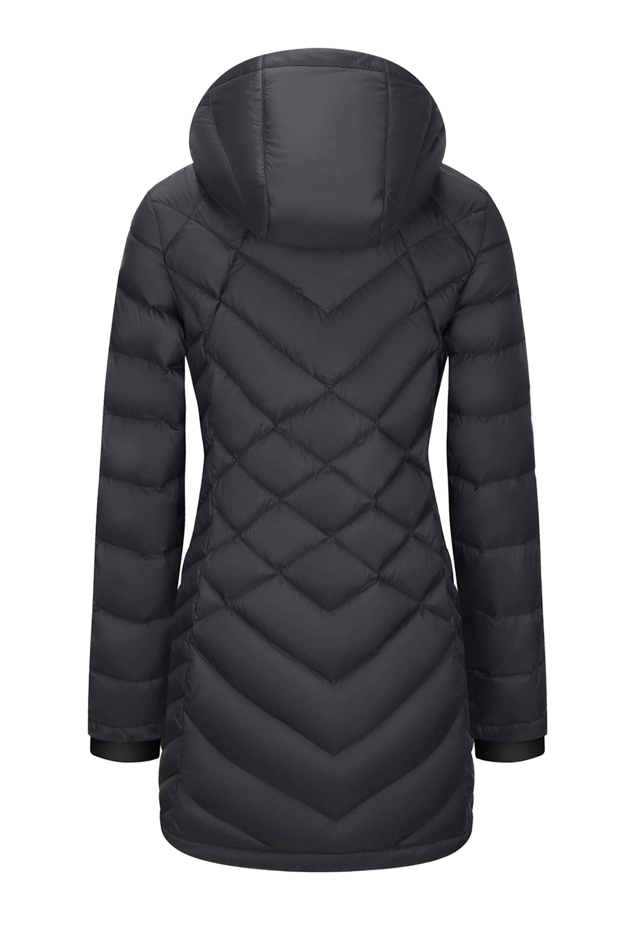 Women's Winter Black Regular Fit Long Lightweight Windproof Down Jacket - Image 2