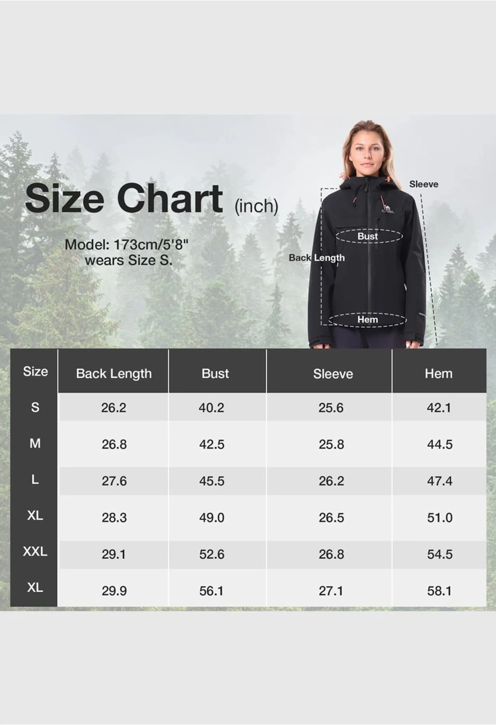 Women's Hiking Black Regular Fit Short Lightweight Waterproof Windproof Jacket - Image 6