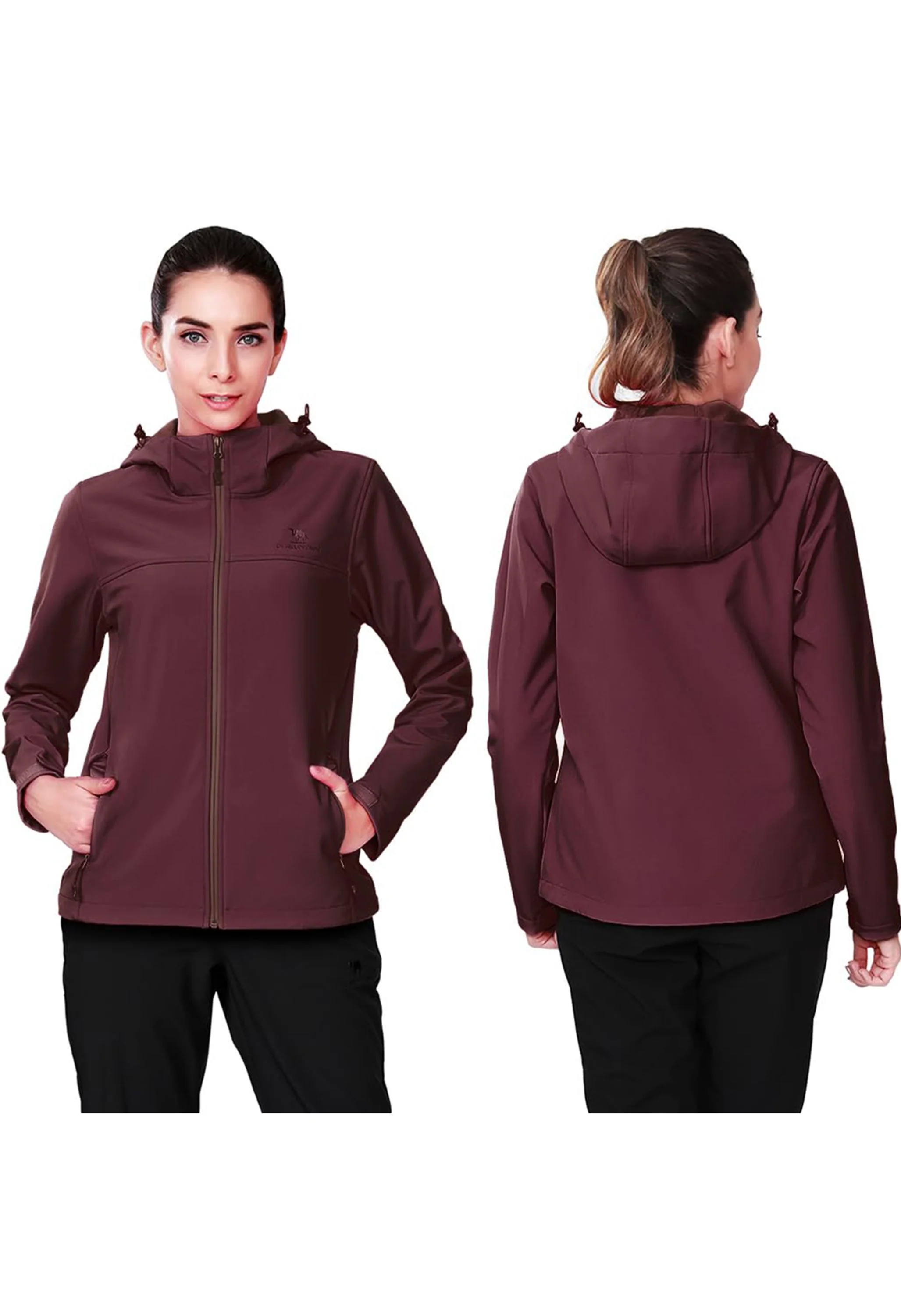 Women's Fall Purple Regular Fit Short Lightweight Waterproof Softshell Jackets - Image 4