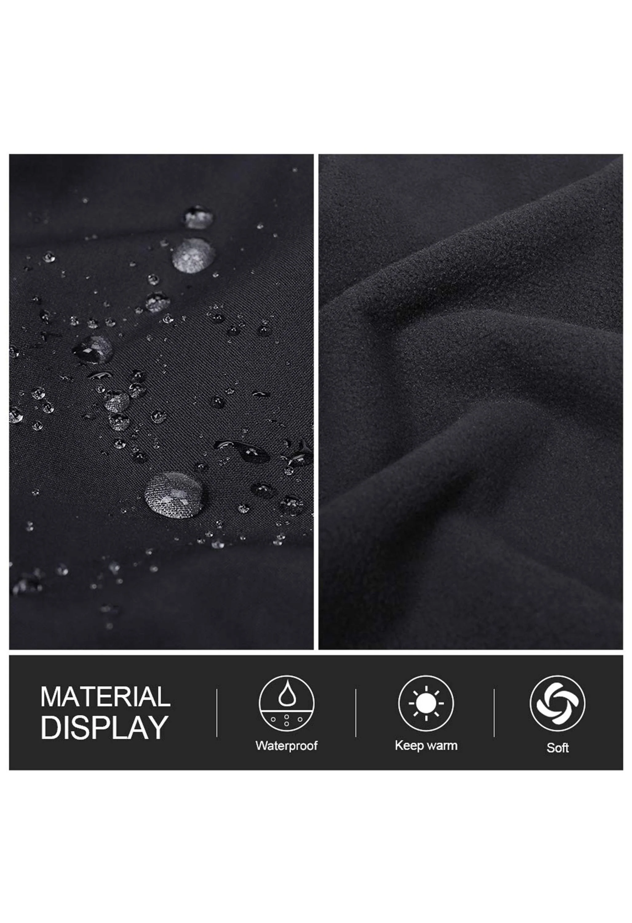 Men's Fall Black Regular Fit Short Lightweight Waterproof Softshell Jackets - Image 4